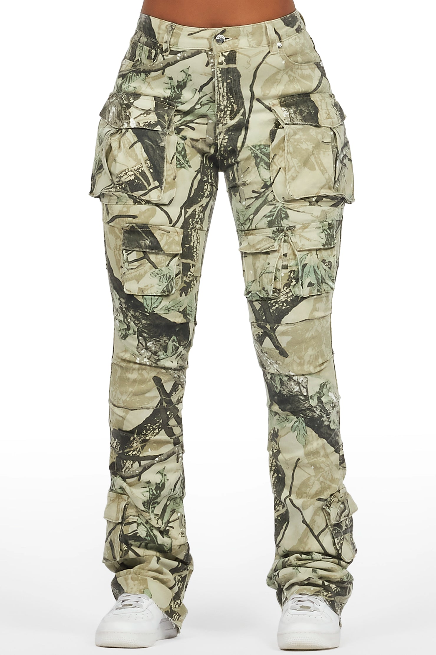 Chabria Tree Camo Stacked Flare Jean
