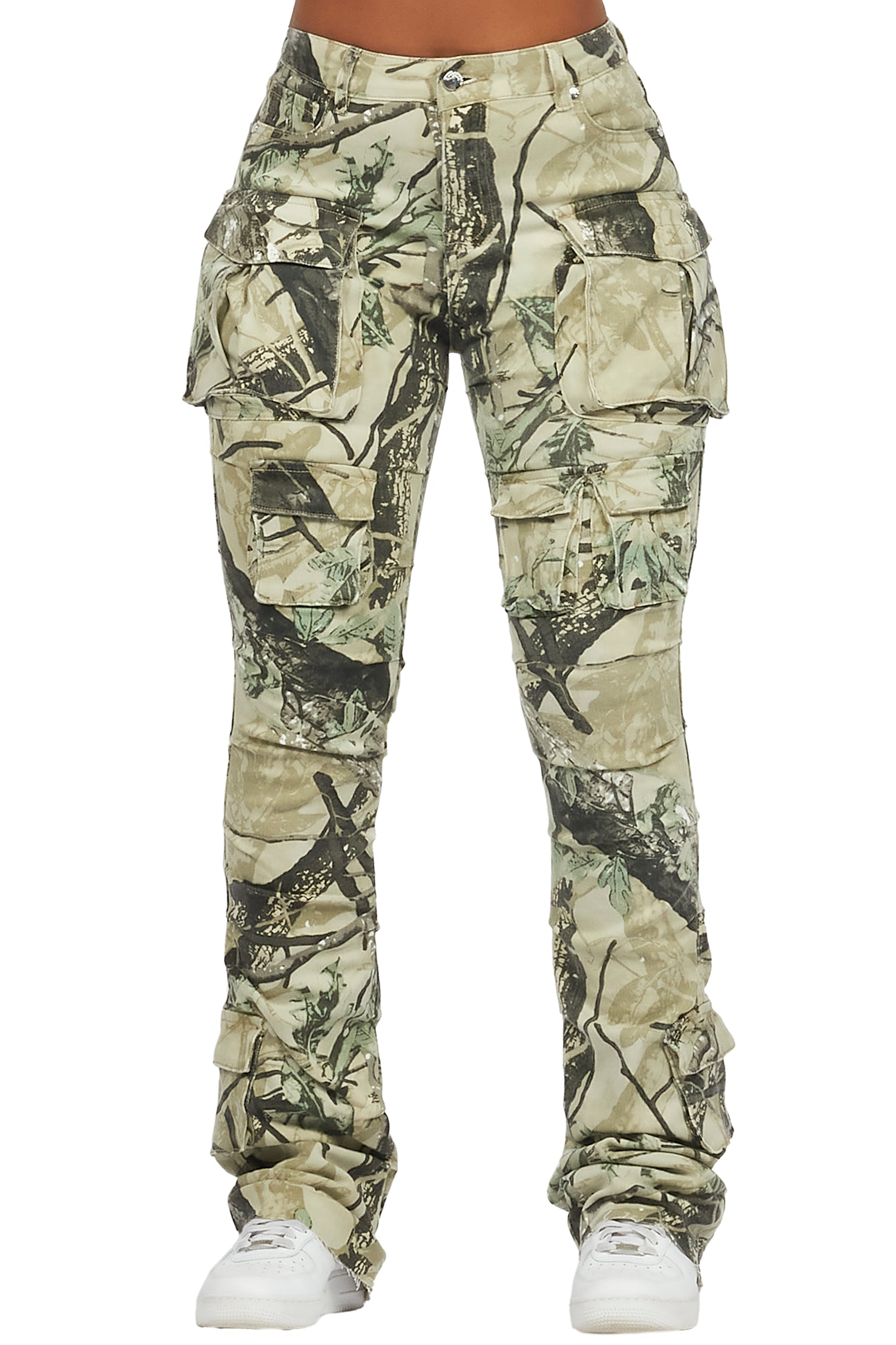 Chabria Tree Camo Stacked Flare Jean