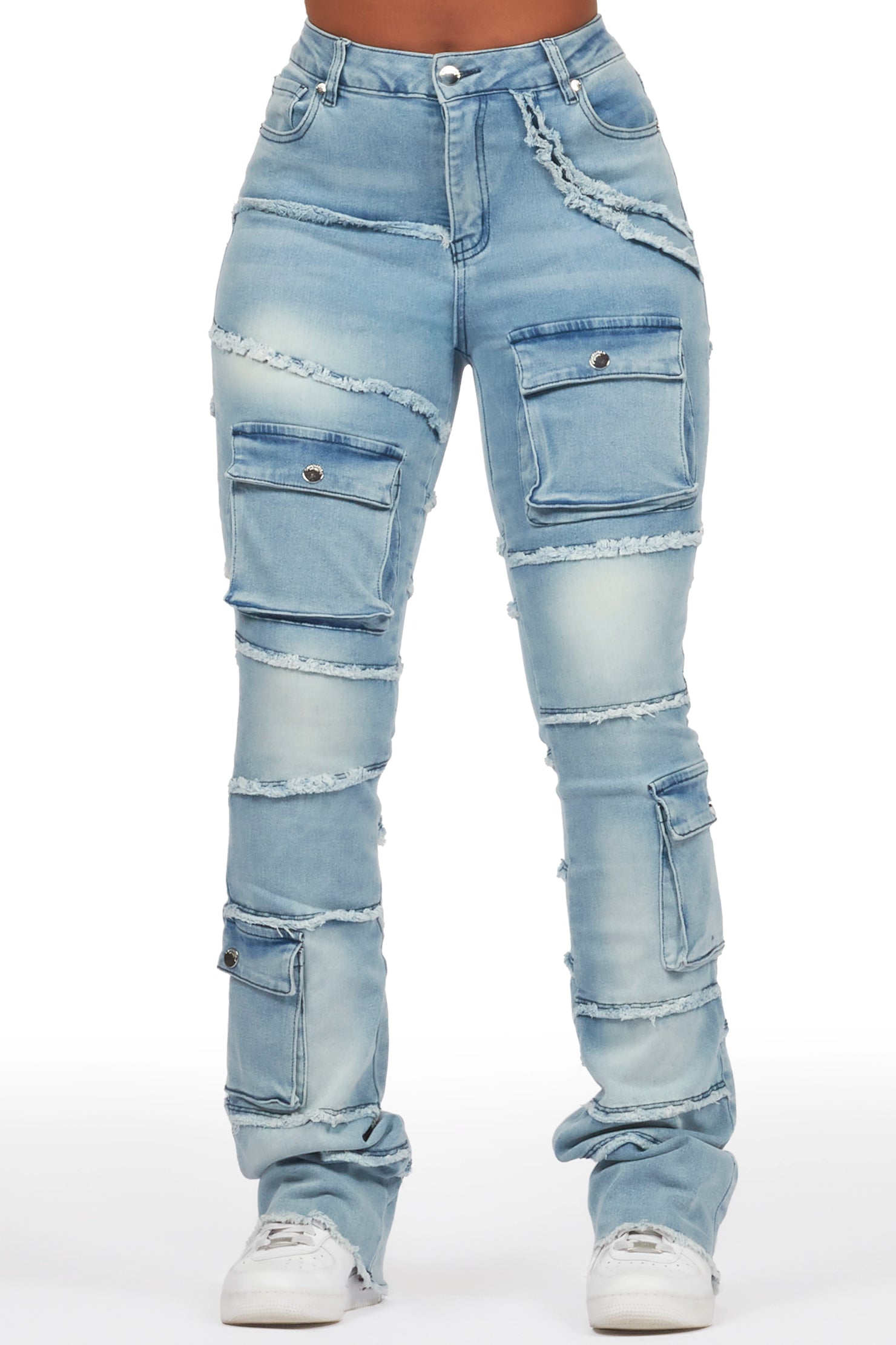 Mikayla Blue Stacked Flare Jean