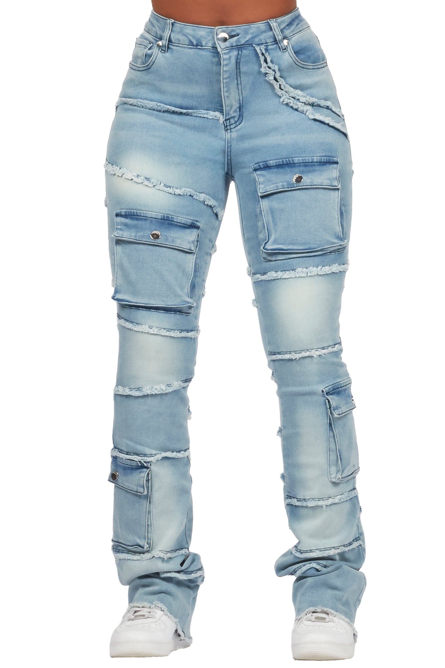 Mikayla Blue Stacked Flare Jean