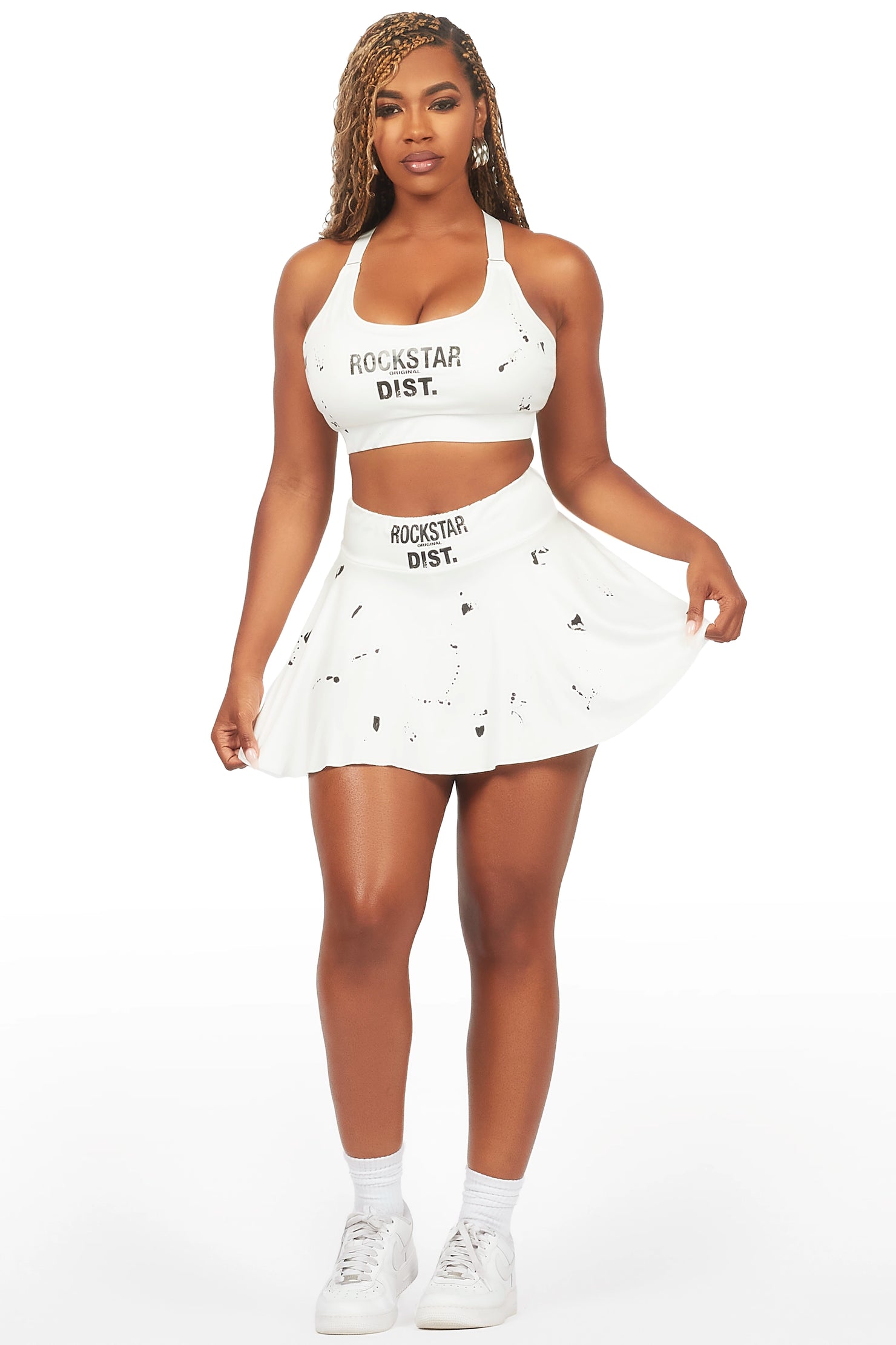 Tiffanie White Skirt Set