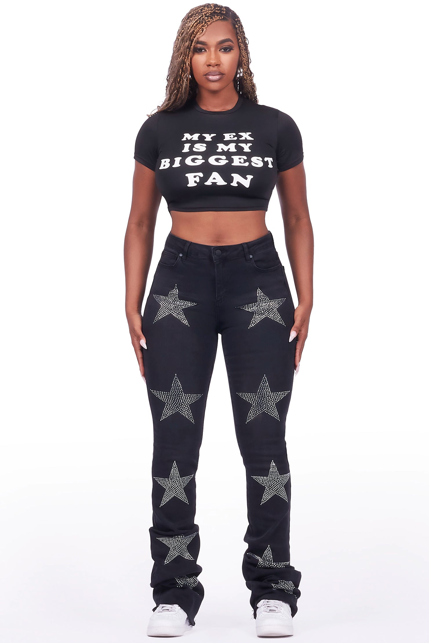 Sarina Black Crop T-Shirt