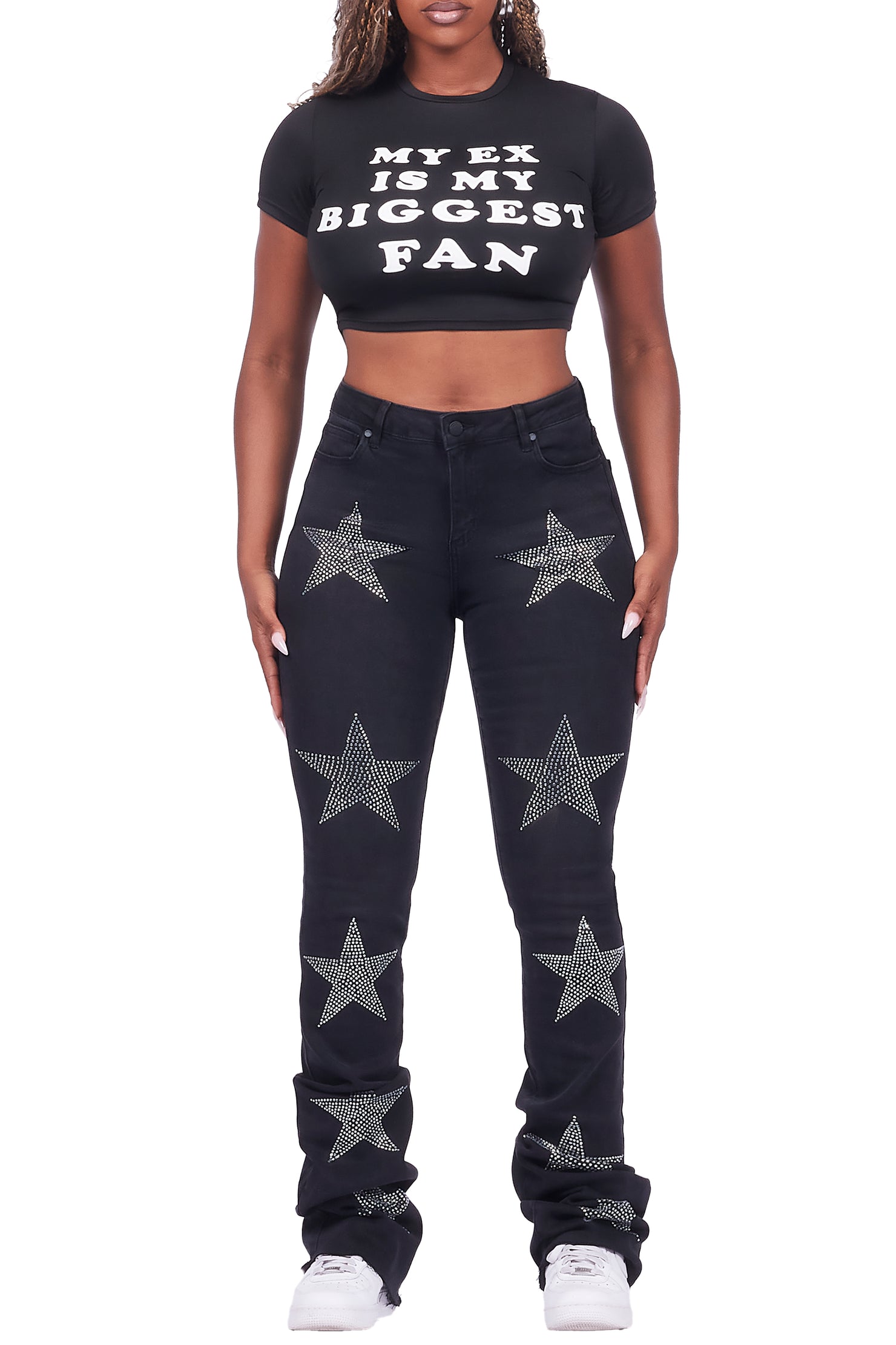 Sarina Black Crop T-Shirt