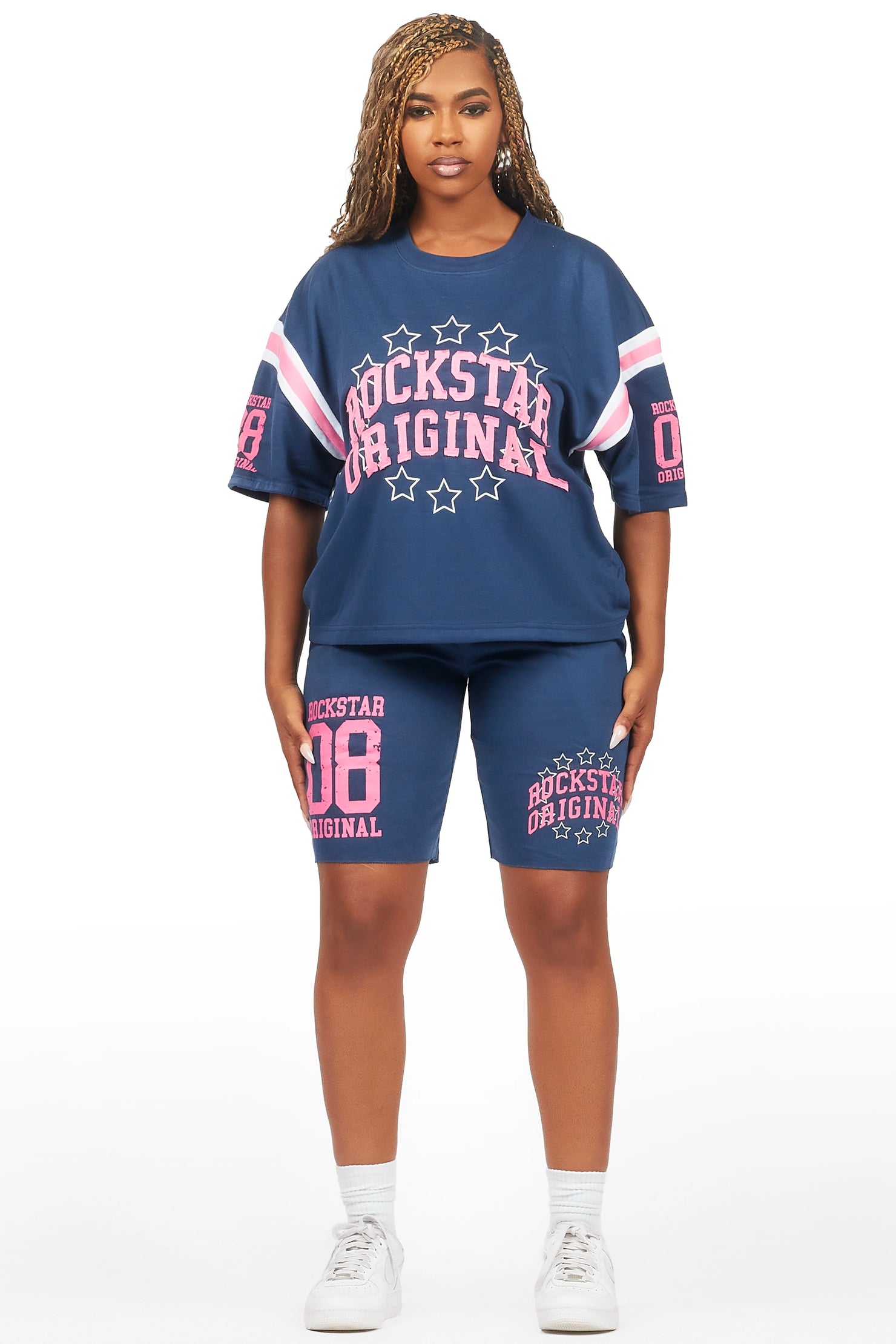 Ronnica Navy T-Shirt Short Set