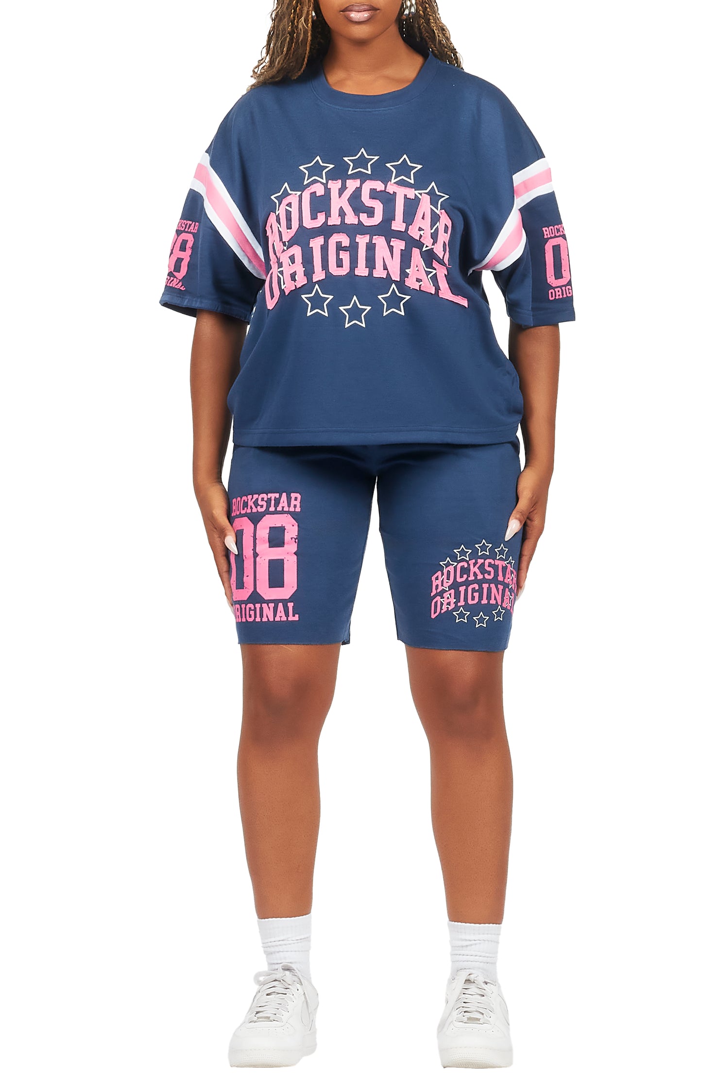 Ronnica Navy T-Shirt Short Set