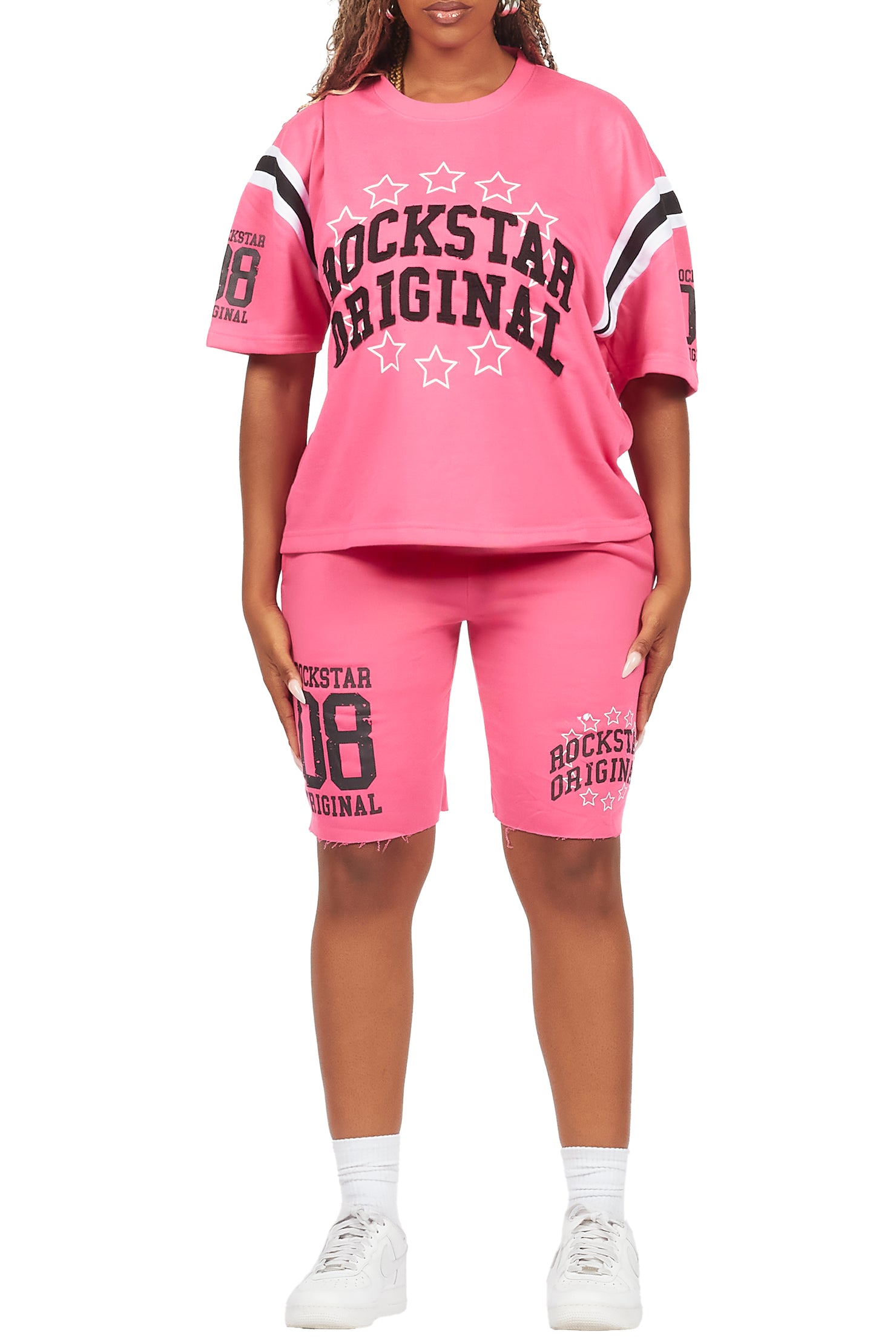 Ronnica Hot Pink T-Shirt Short Set