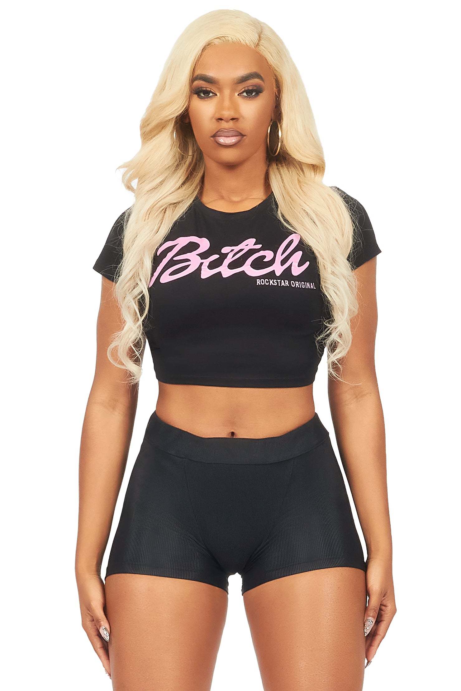 Laressa Black Crop T-Shirt