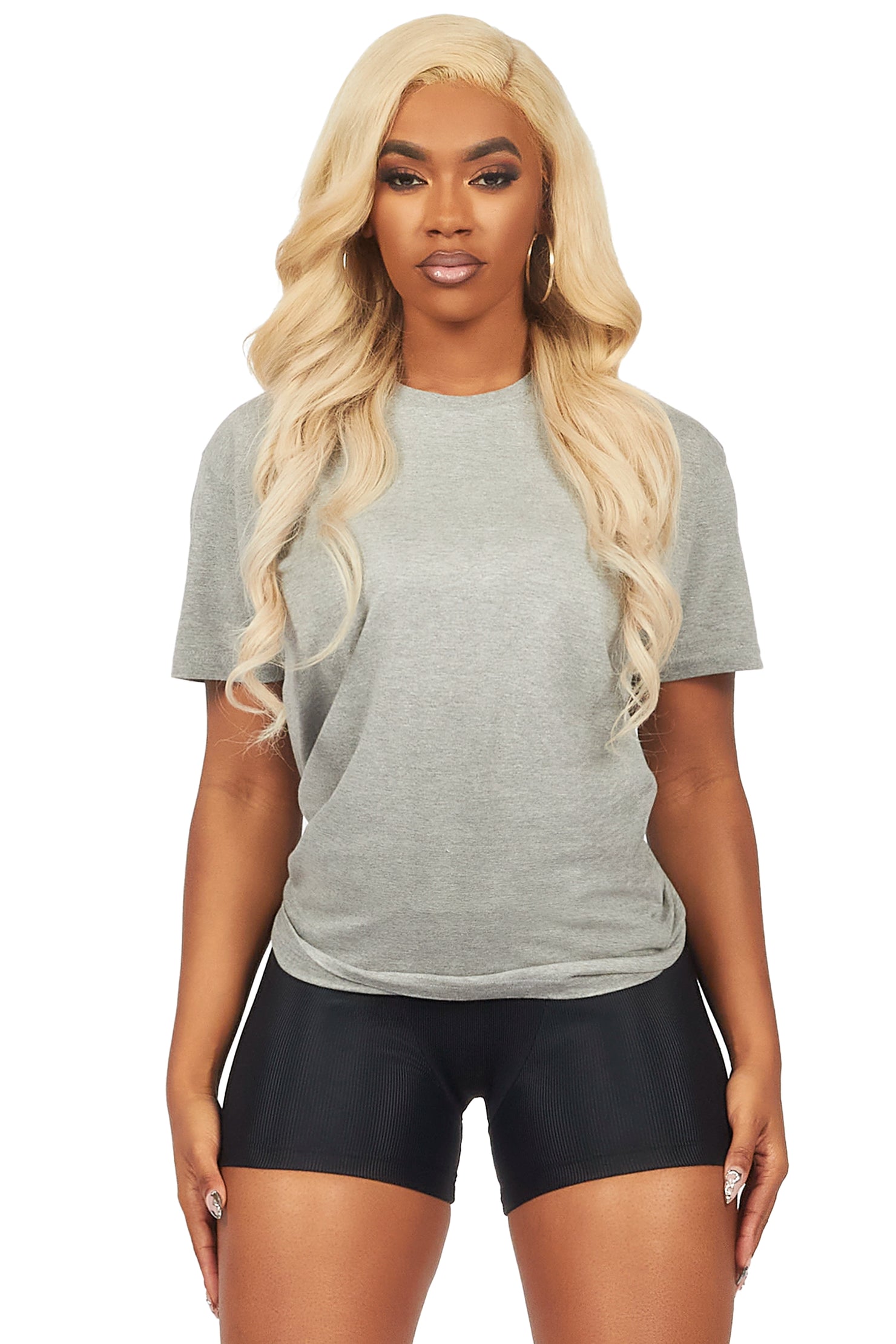Womens Heather Grey Basic Tee