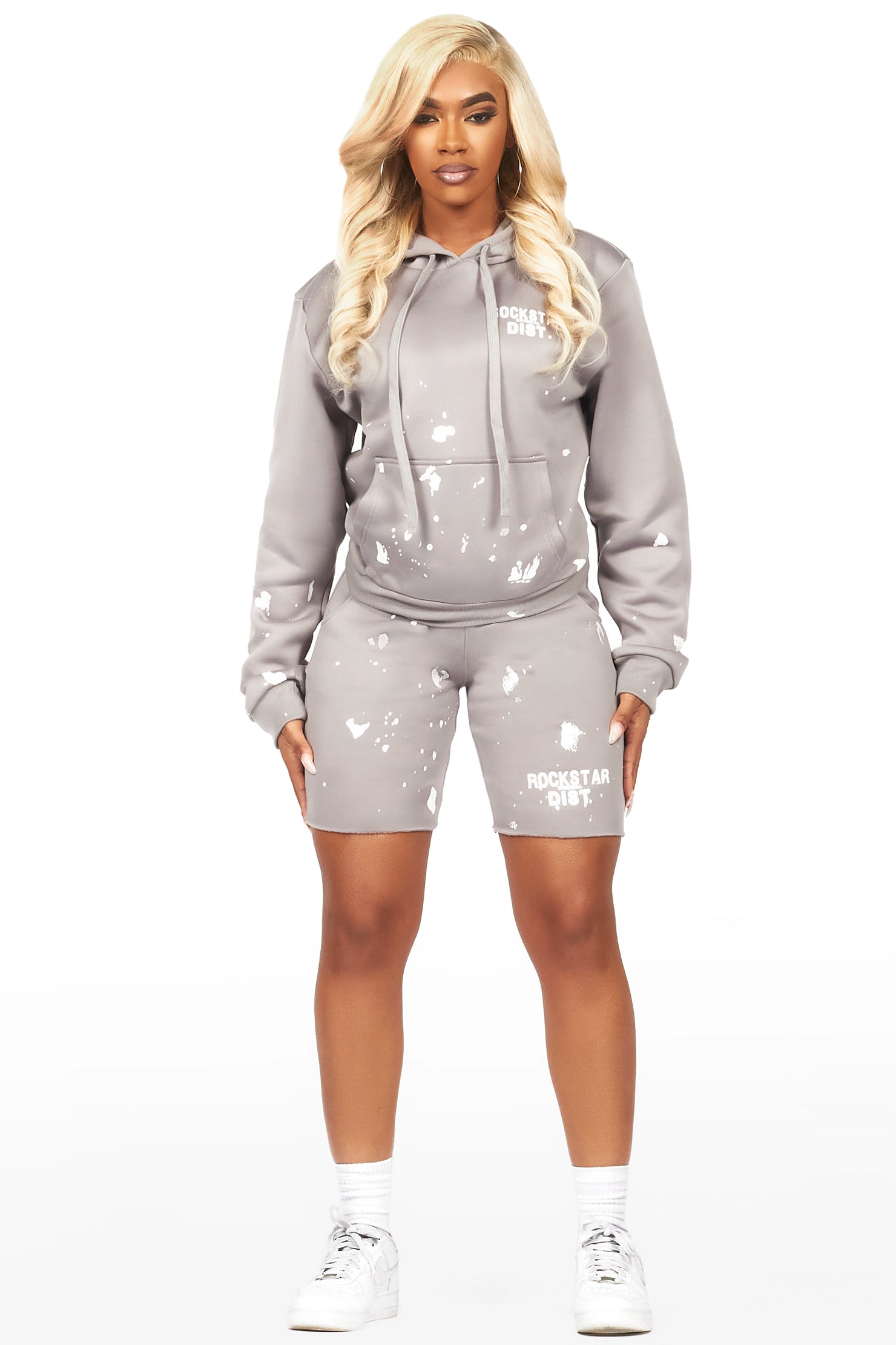 Just Between Us Grey Short Set