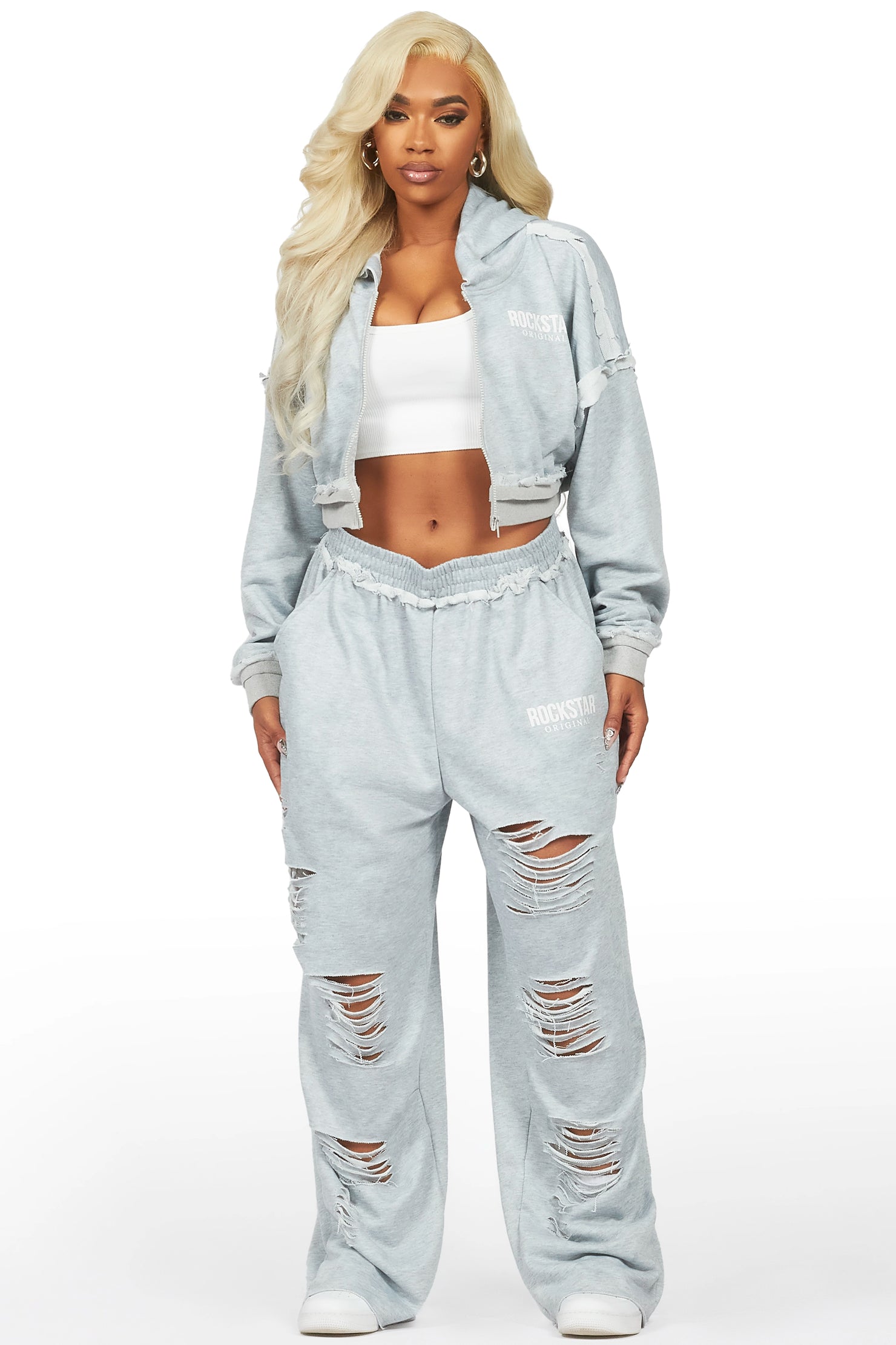 Corrina Heather Grey French Terry Oversized Trackset