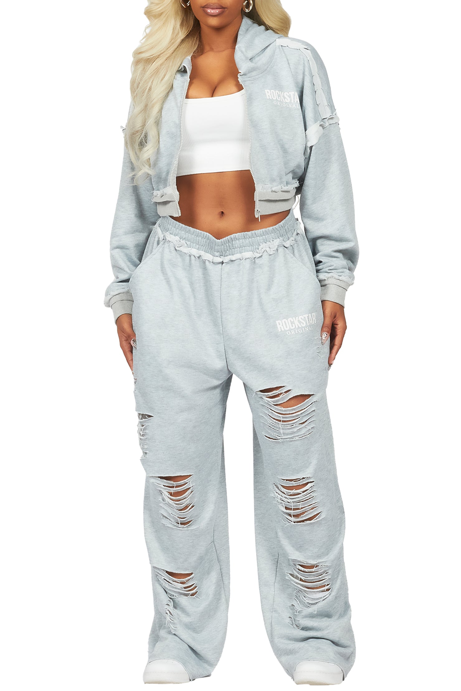 Corrina Heather Grey French Terry Oversized Trackset