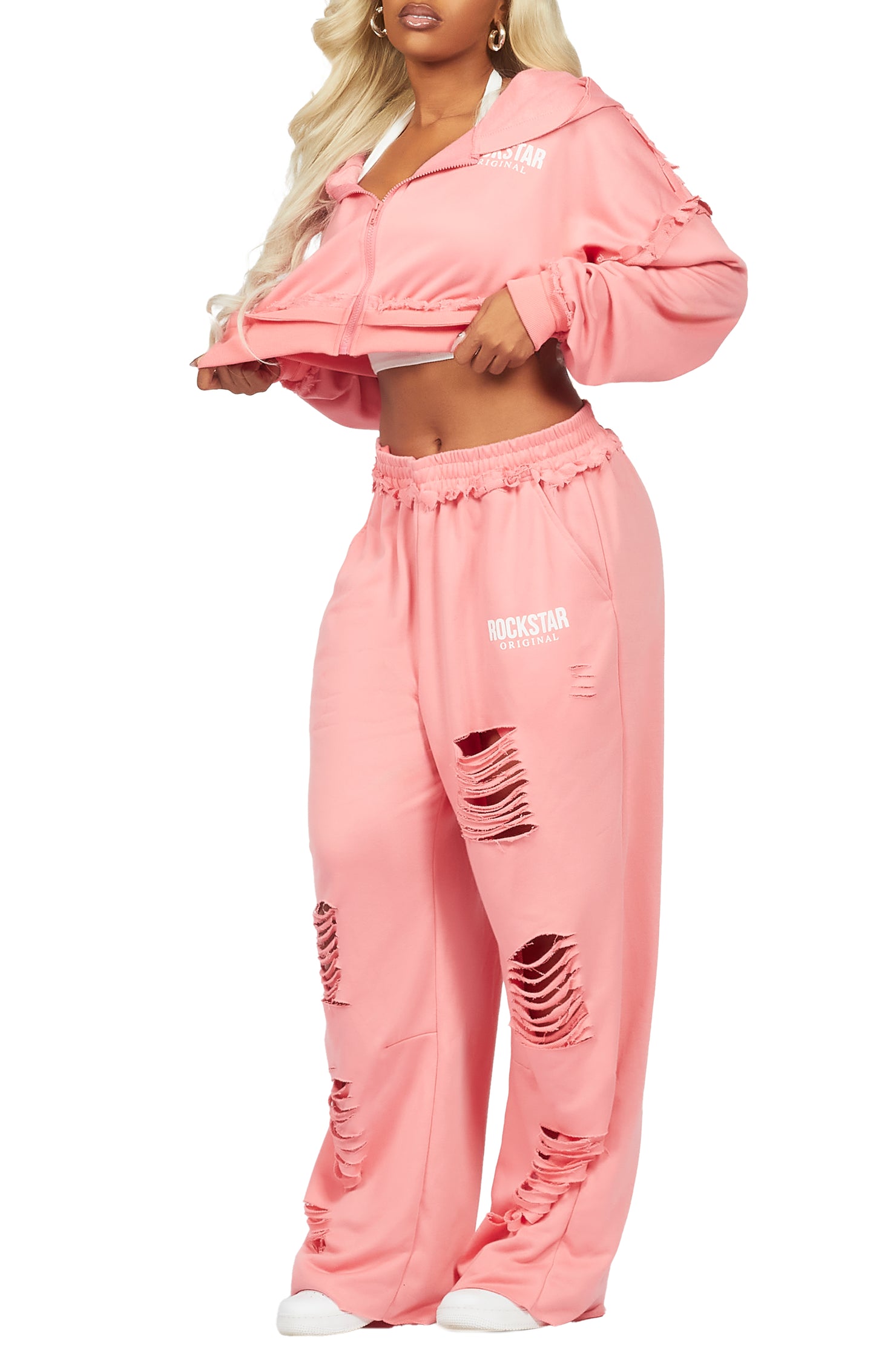 Corrina Pink French Terry Oversized Trackset