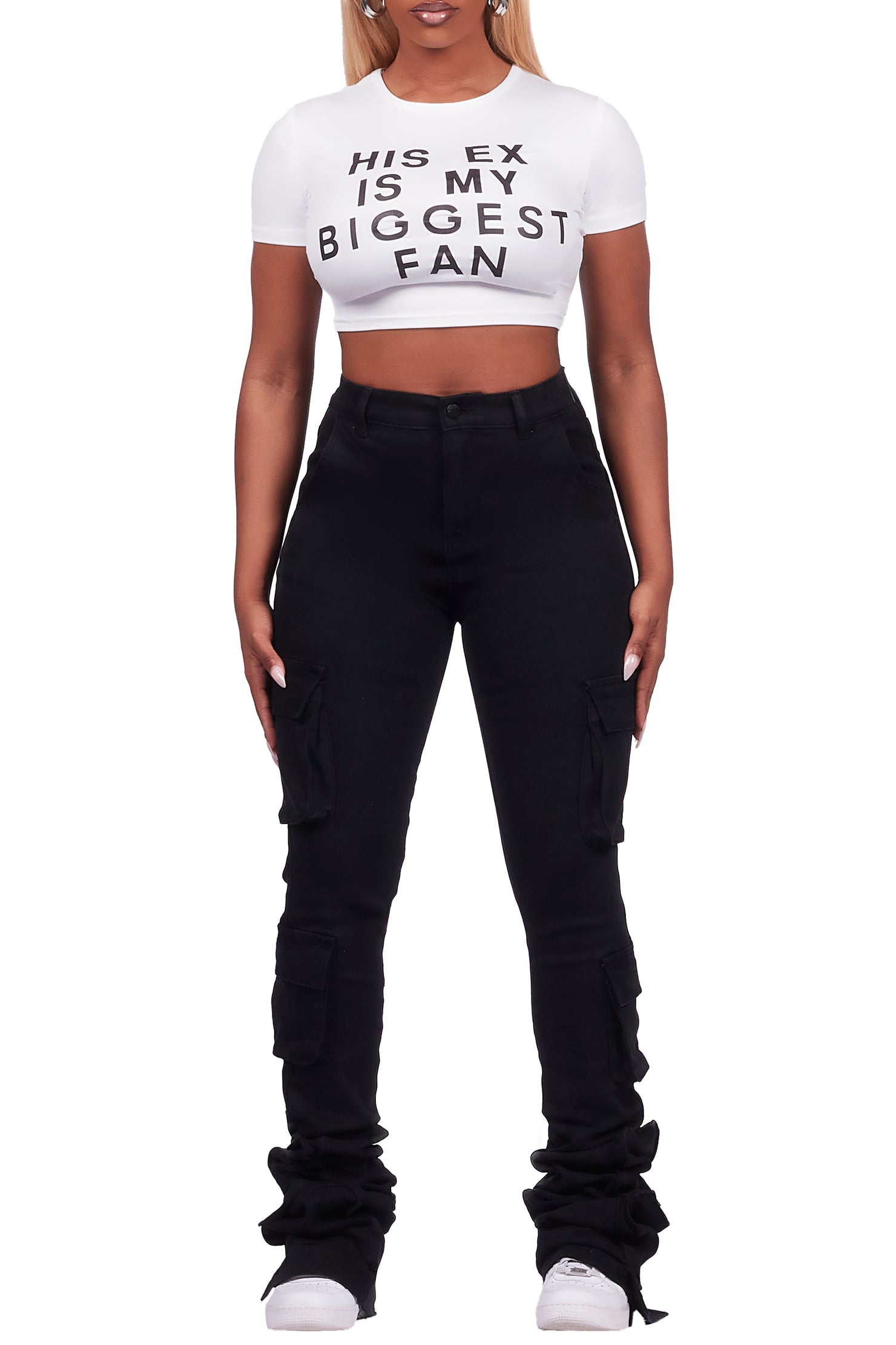 Tyronia White Crop T-Shirt