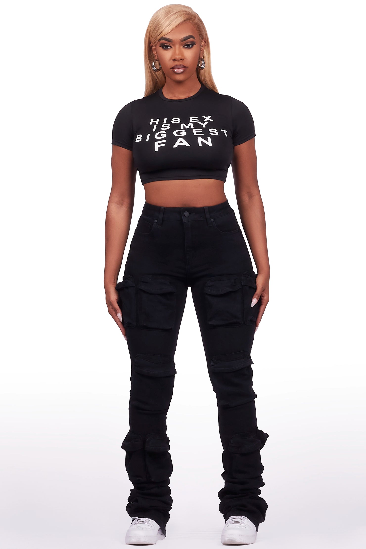 Tyronia Black Crop T-Shirt