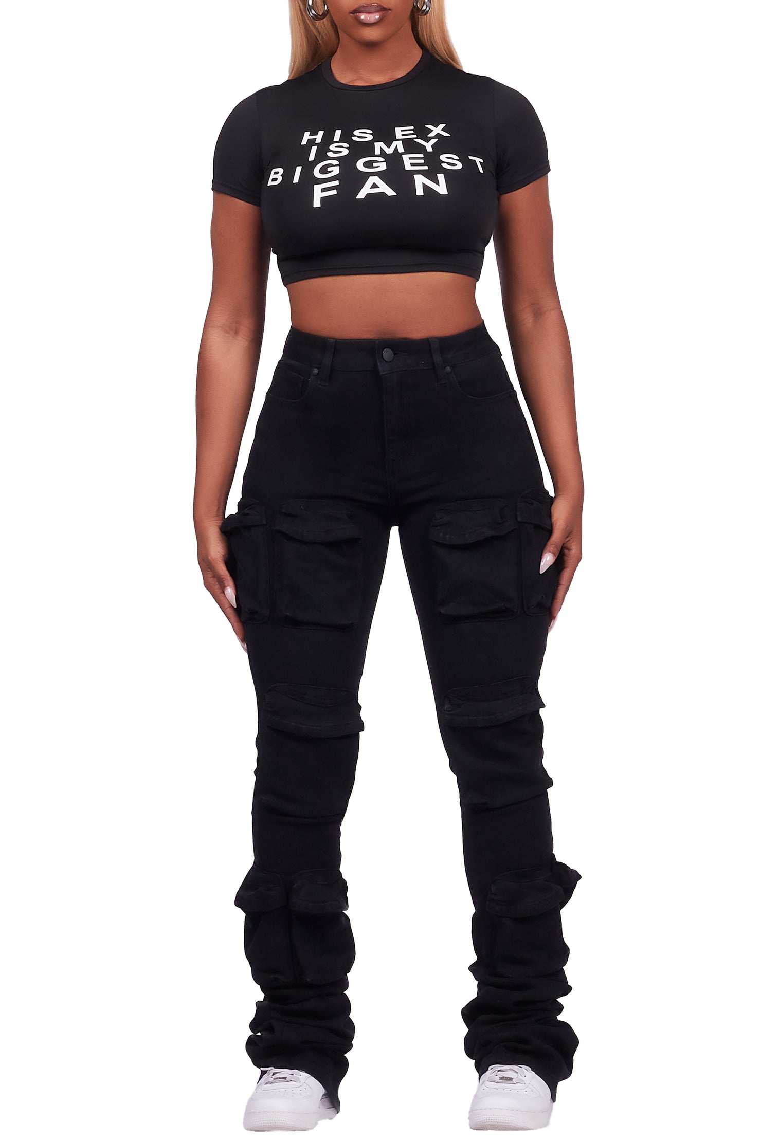 Tyronia Black Crop T-Shirt