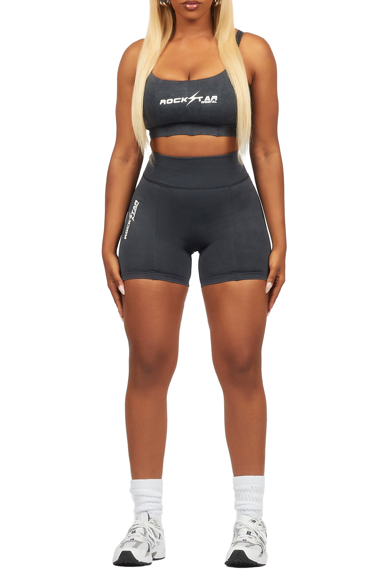 Katteria Washed Black Bike Short Set