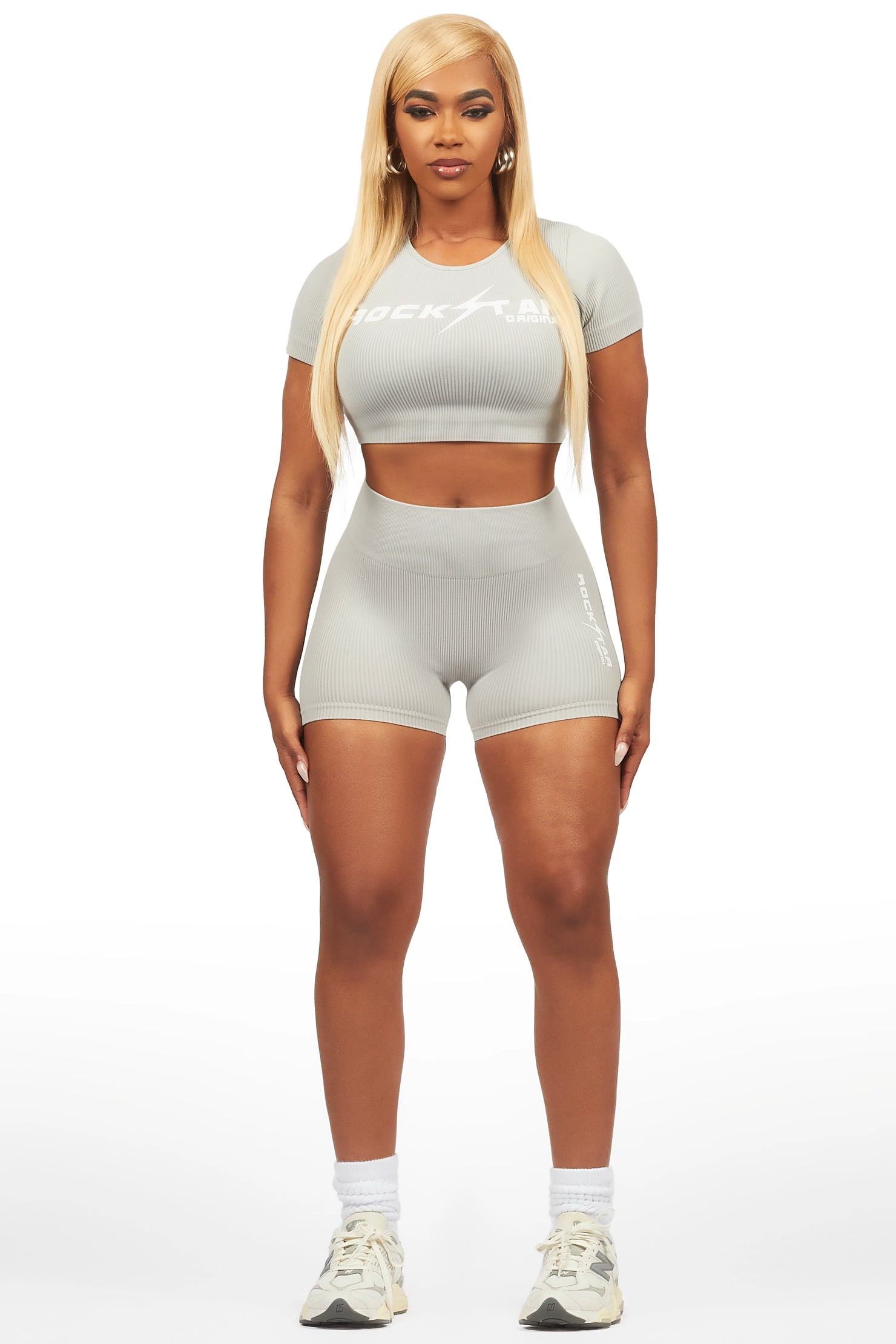 Nakisha Grey Bike Short Set