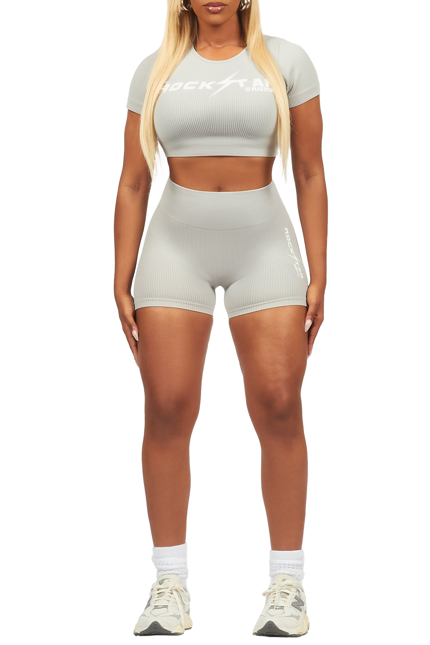 Nakisha Grey Bike Short Set