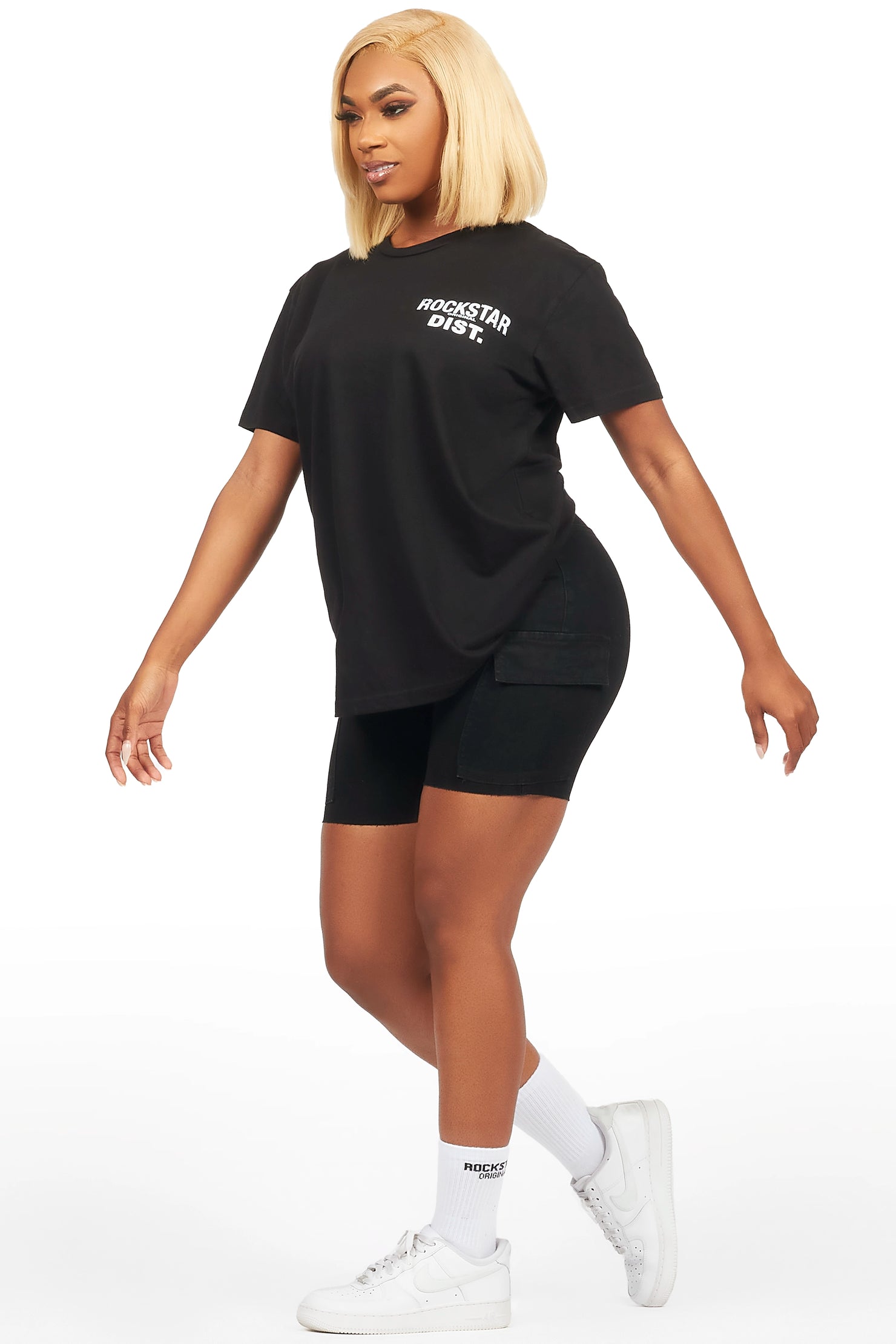 Jakeyia Black Denim Short Set