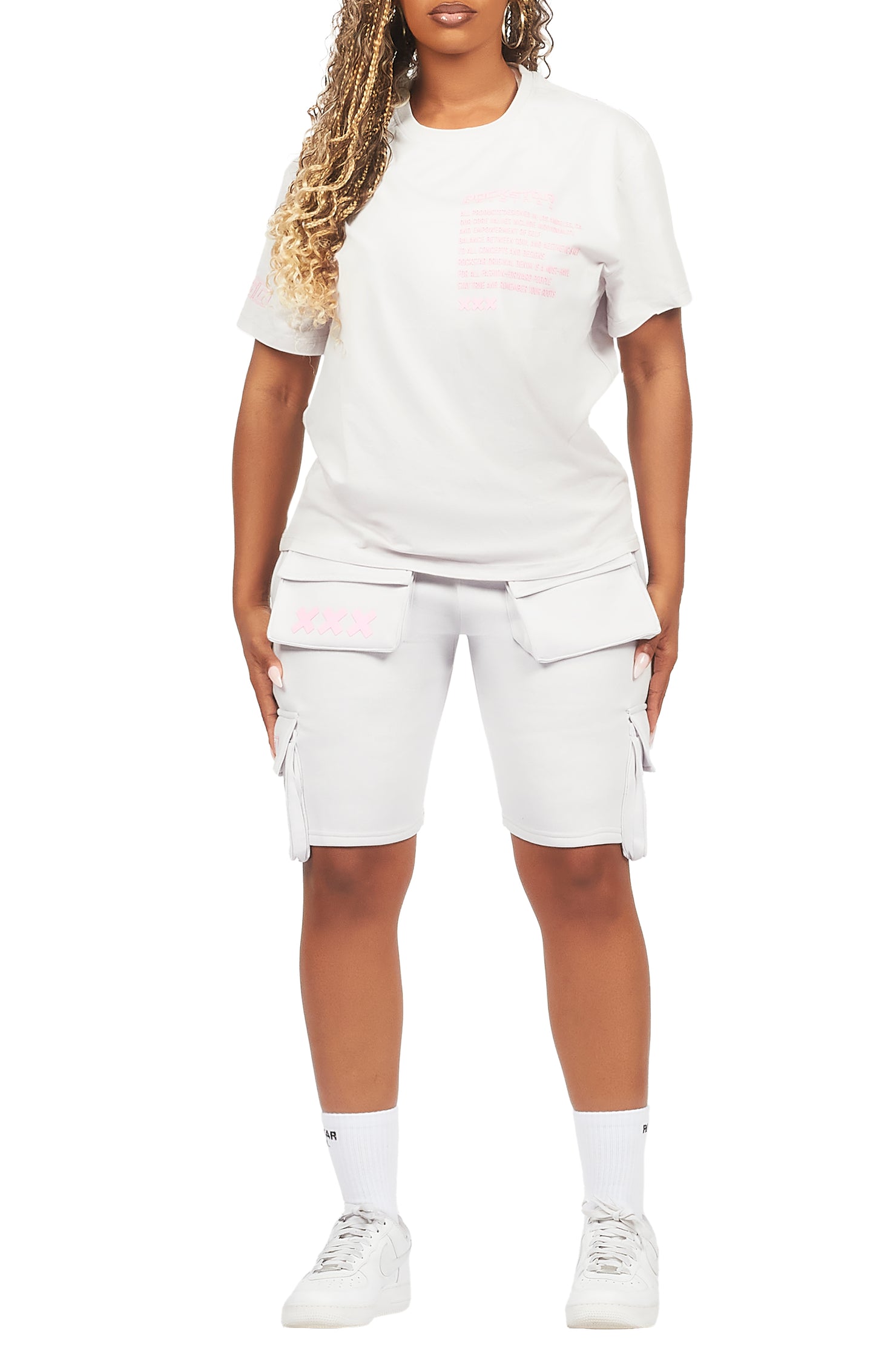 Neusa Grey T-Shirt Cargo Short Set