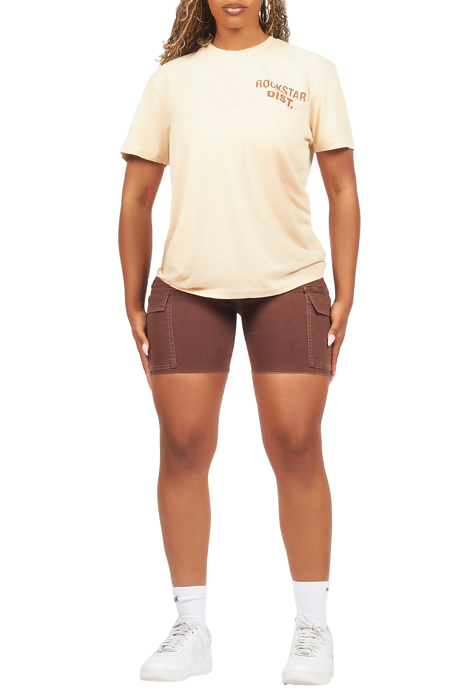 Jakeyia Beige/Brown Denim Short Set