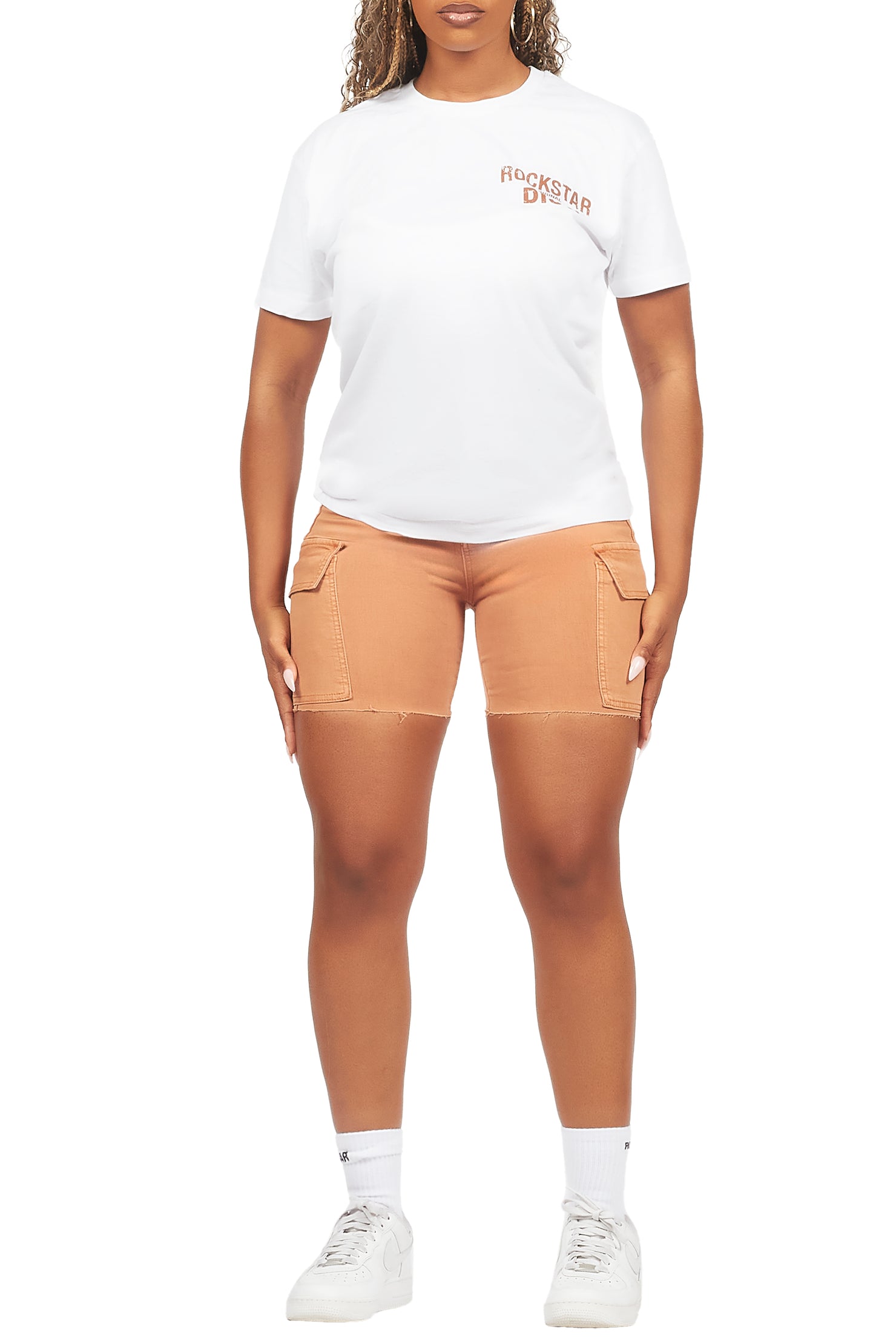 Jakeyia White/Beige Denim Short Set