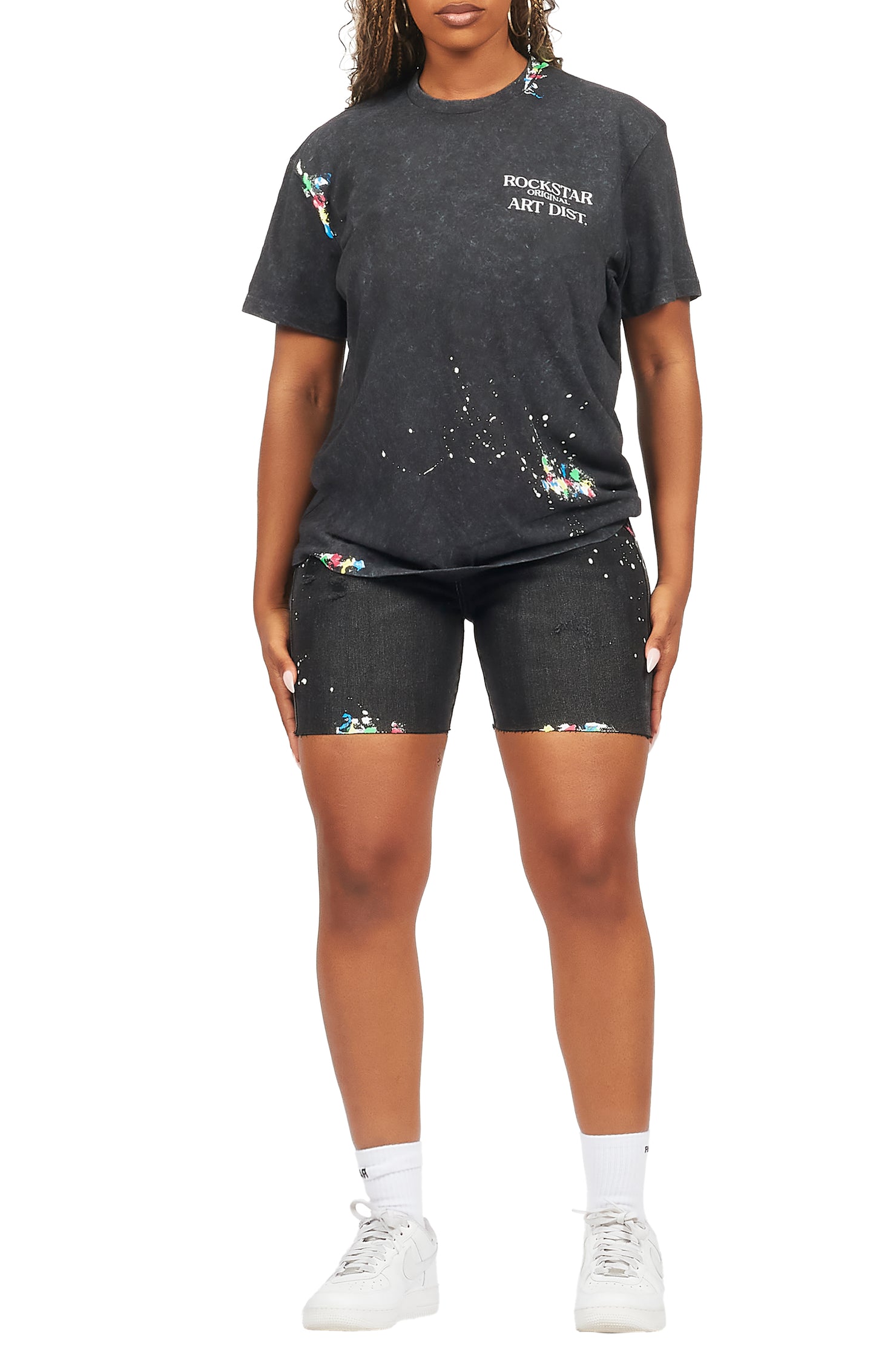Perisa Vintage Black Denim Short Set