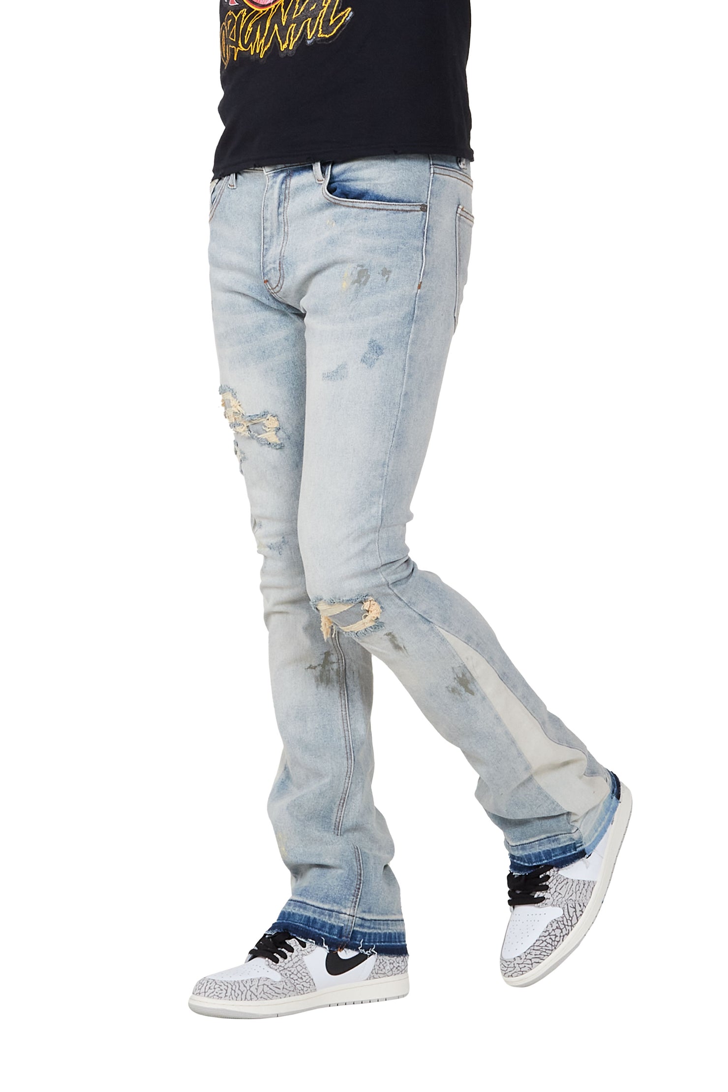 Yael Blue Stacked Flare Jean