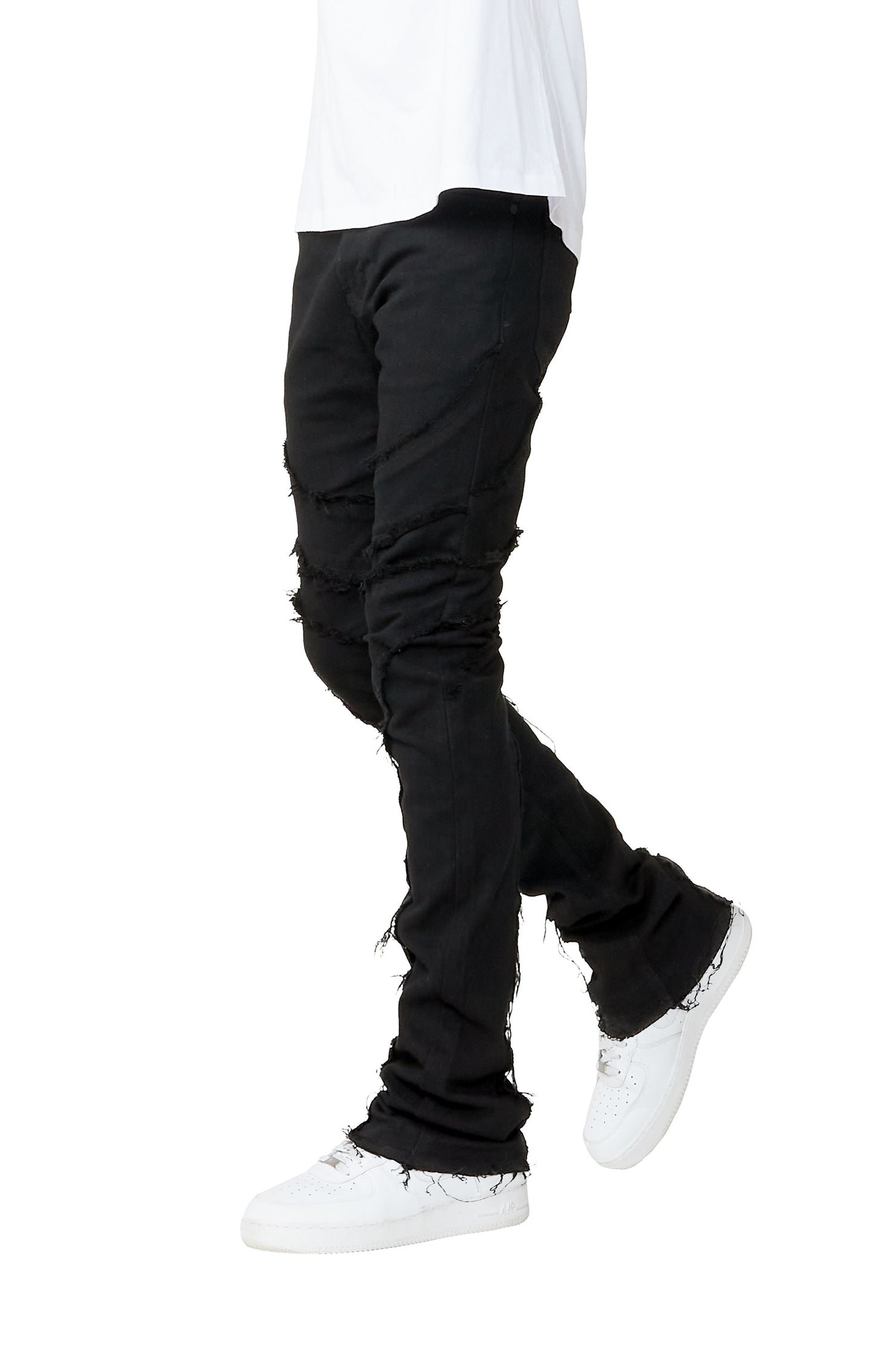 Sagan Black Stacked Flare Jean