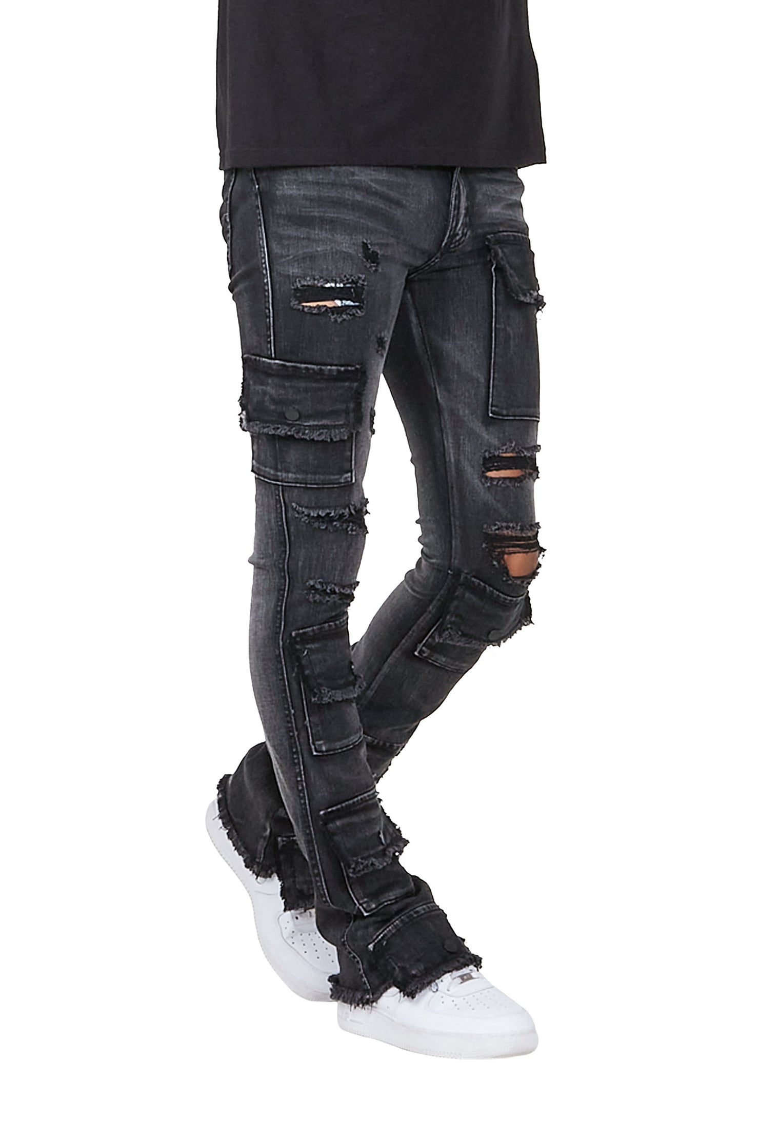Glenn Grey Stacked Flare Jean