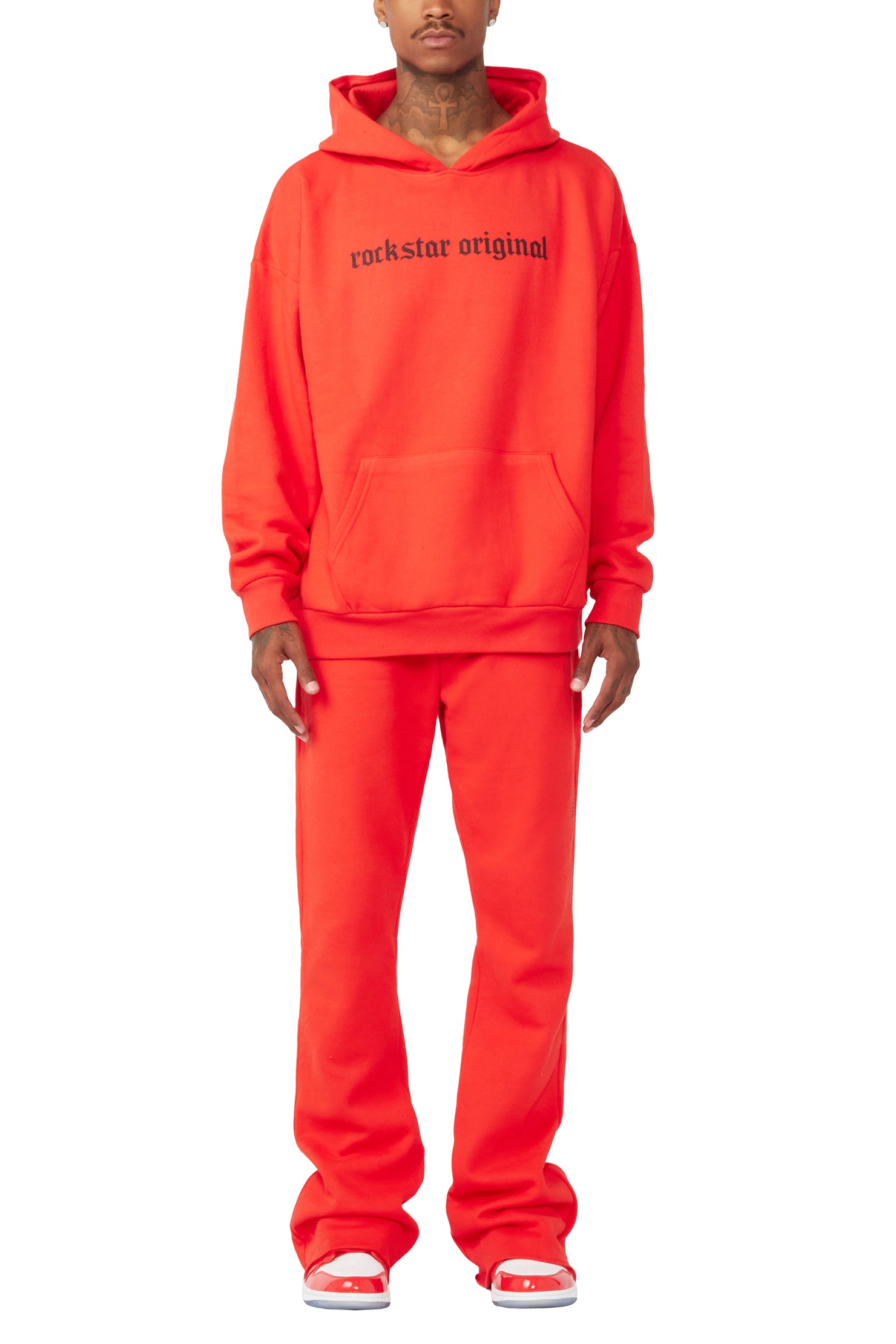 Shinswa Red Oversized Hoodie/Flare Trackset
