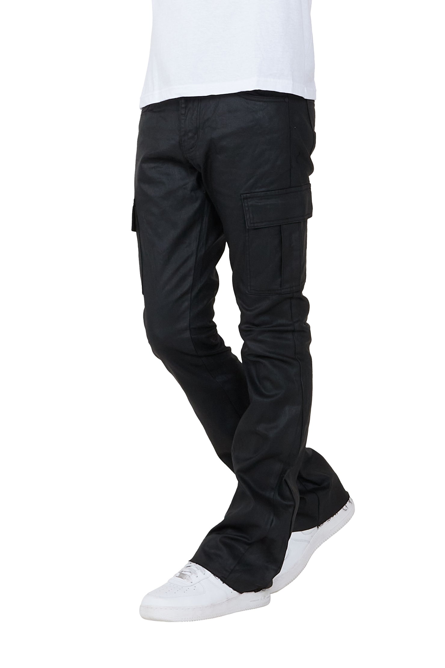 Kooper Black Stacked Flare Jean