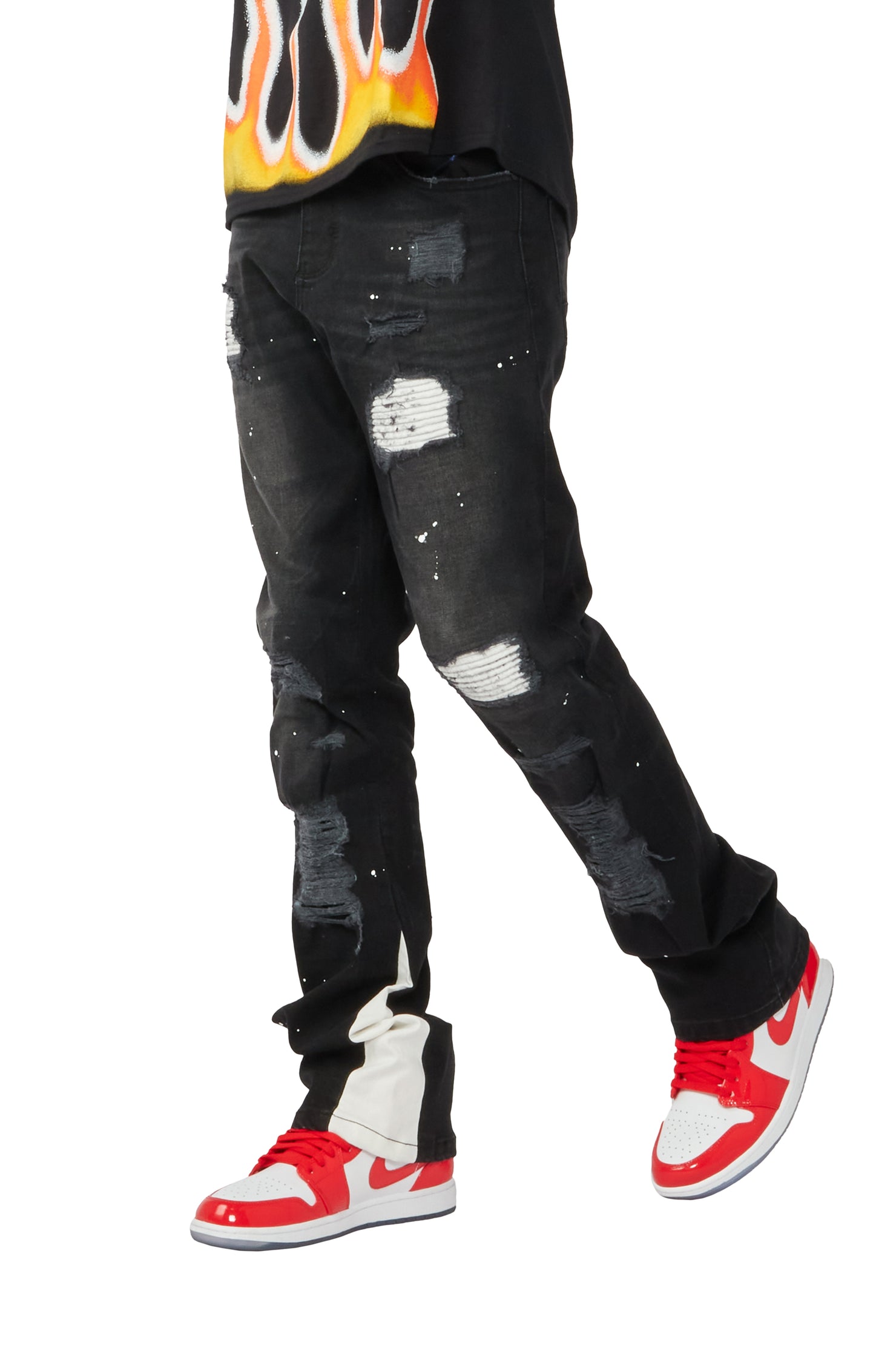 Edmund Black Stacked Flare Jean