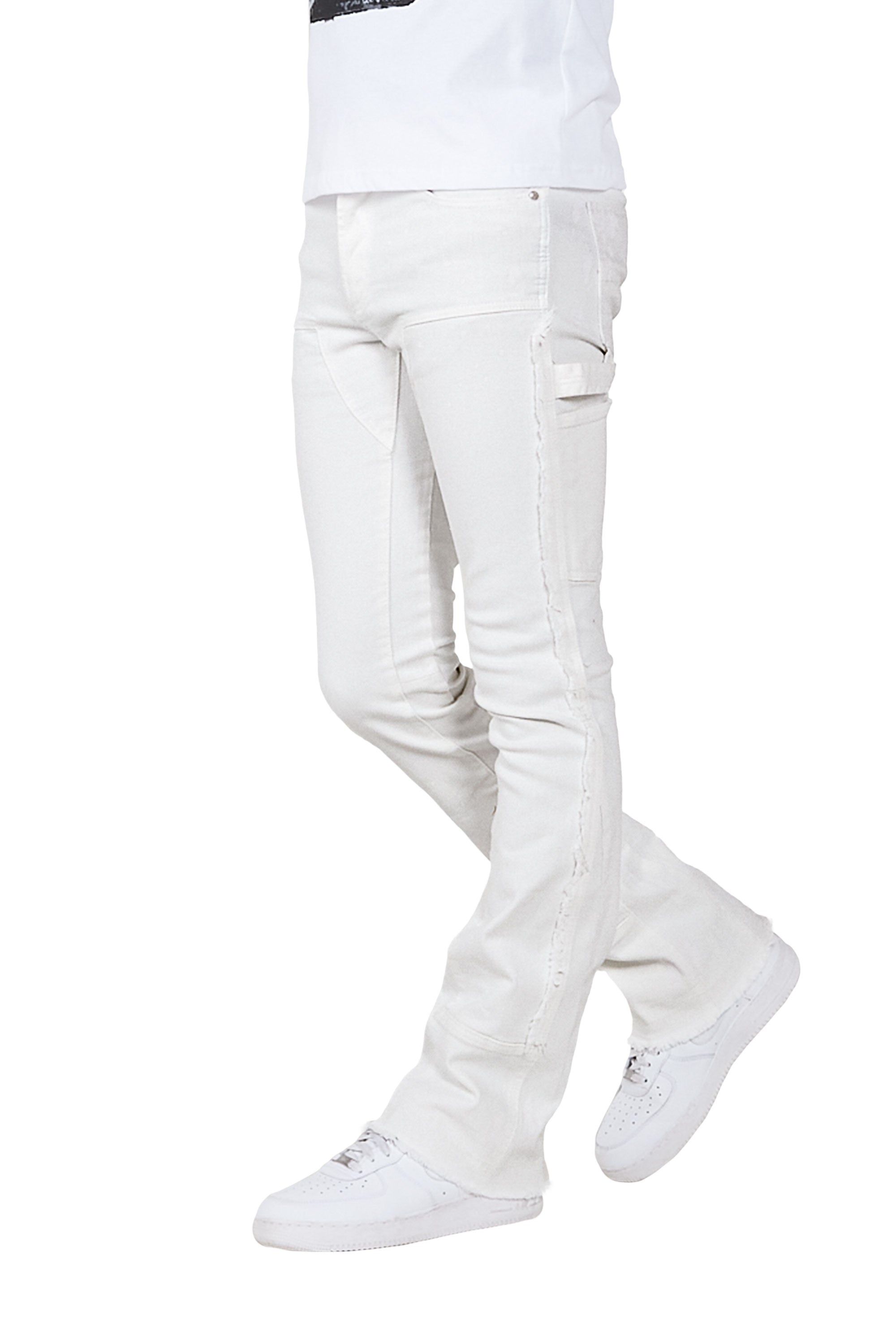 Xylon White Stacked Flare Jean