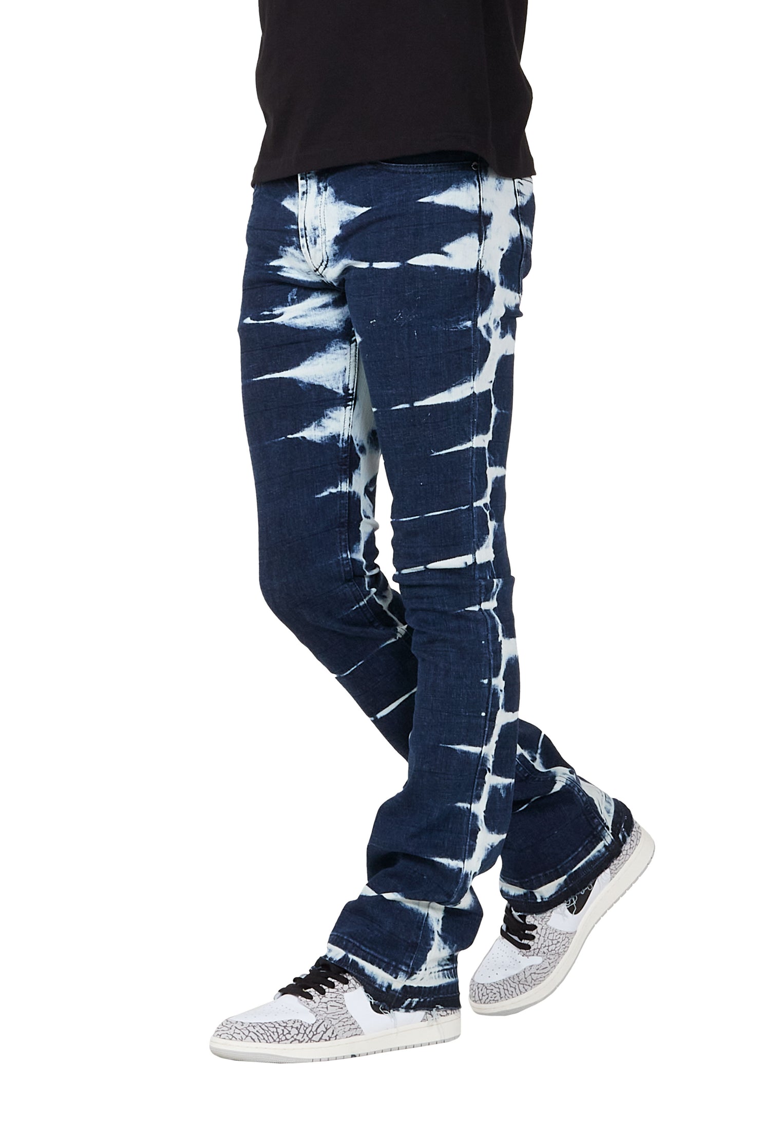 Dula Blue/White Stacked Flare Jean