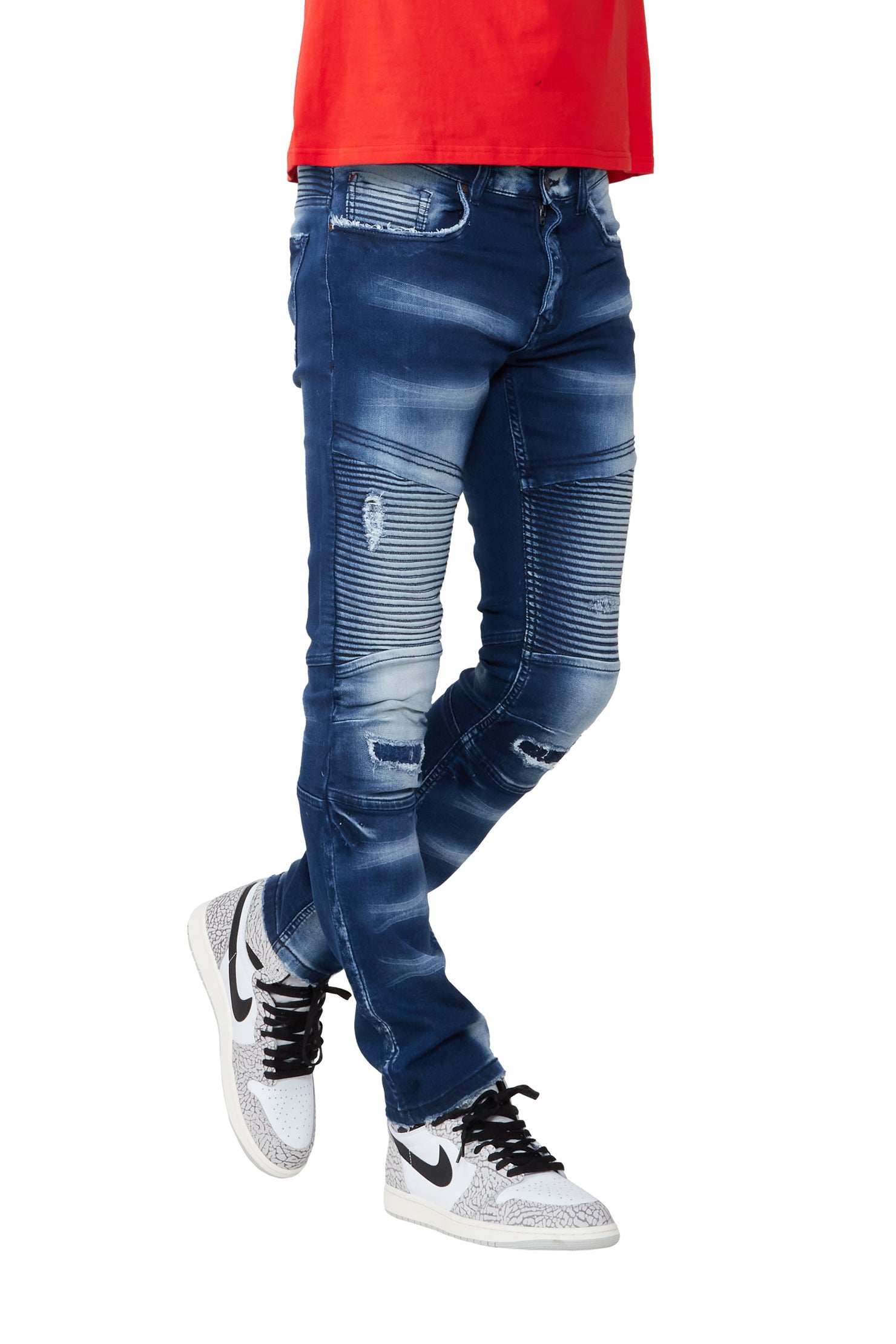 Nathaniel Blue Biker Slim Fit Jean