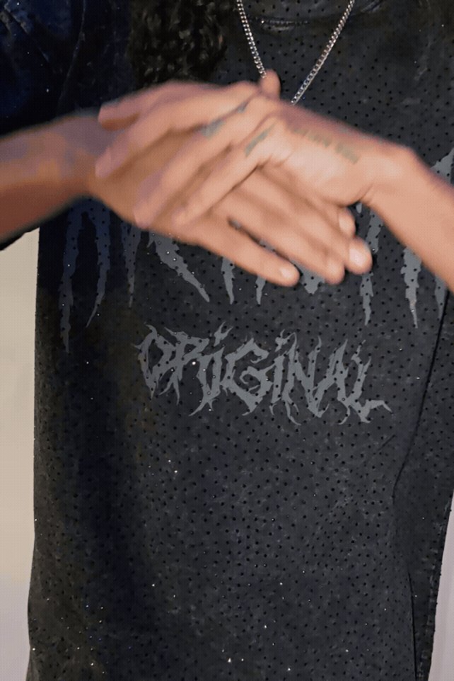 Andros Black Graphic Rhinestone T-Shirt