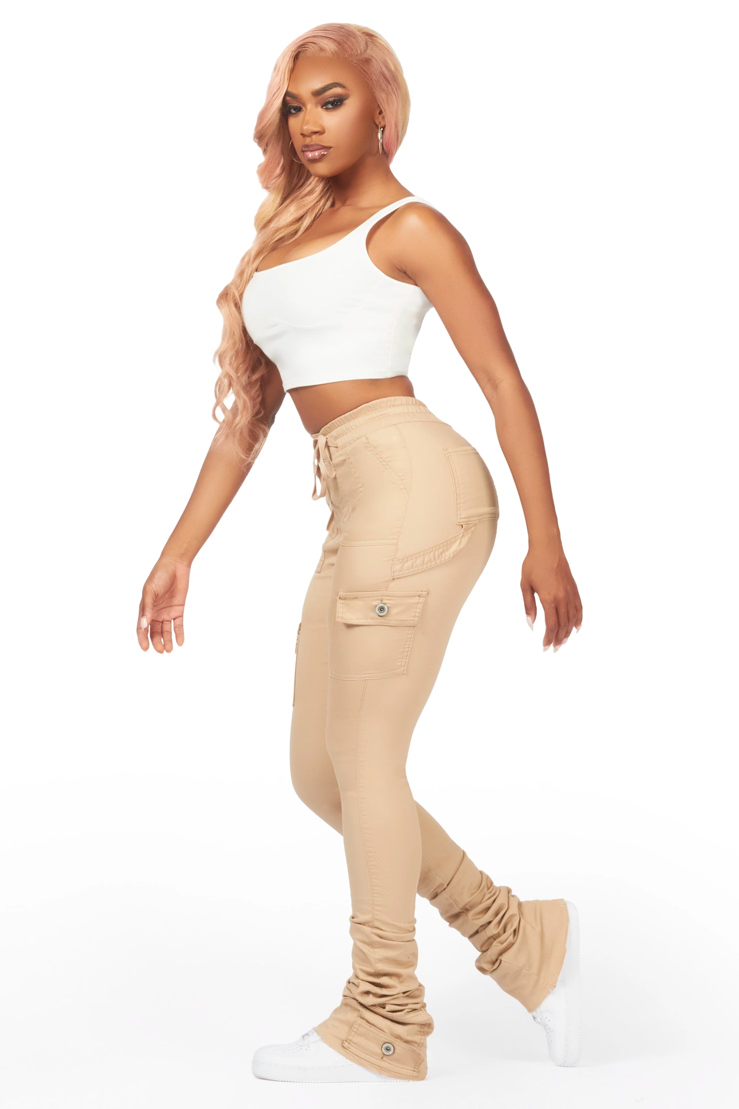 Kassandra Tan Cargo Super Stacked Jean