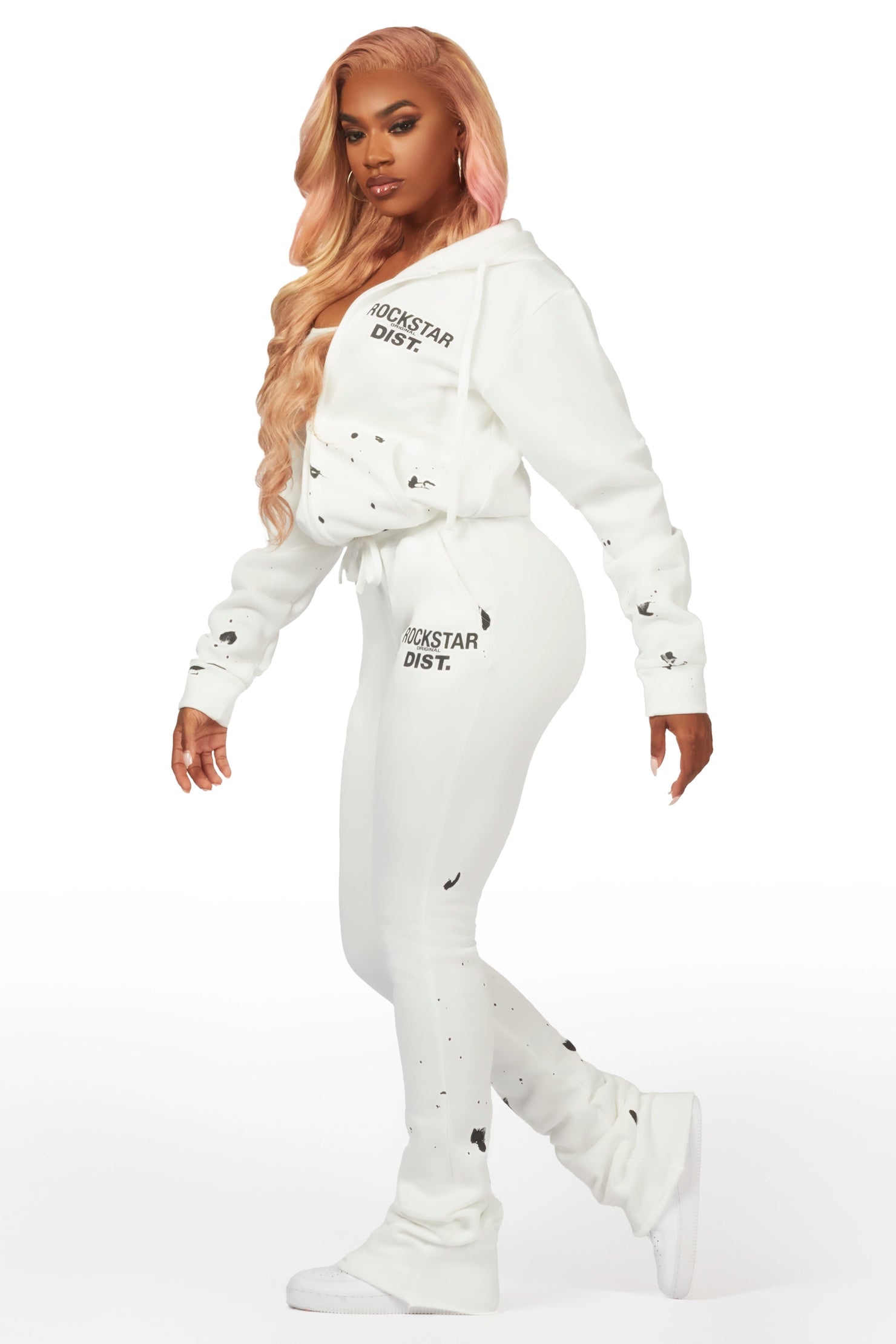 Halloway White Zip Up Super Stacked Trackset