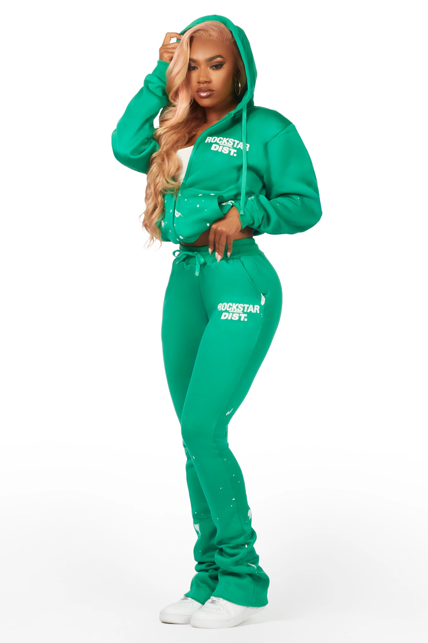 Halloway Green Zip Up Super Stacked Trackset
