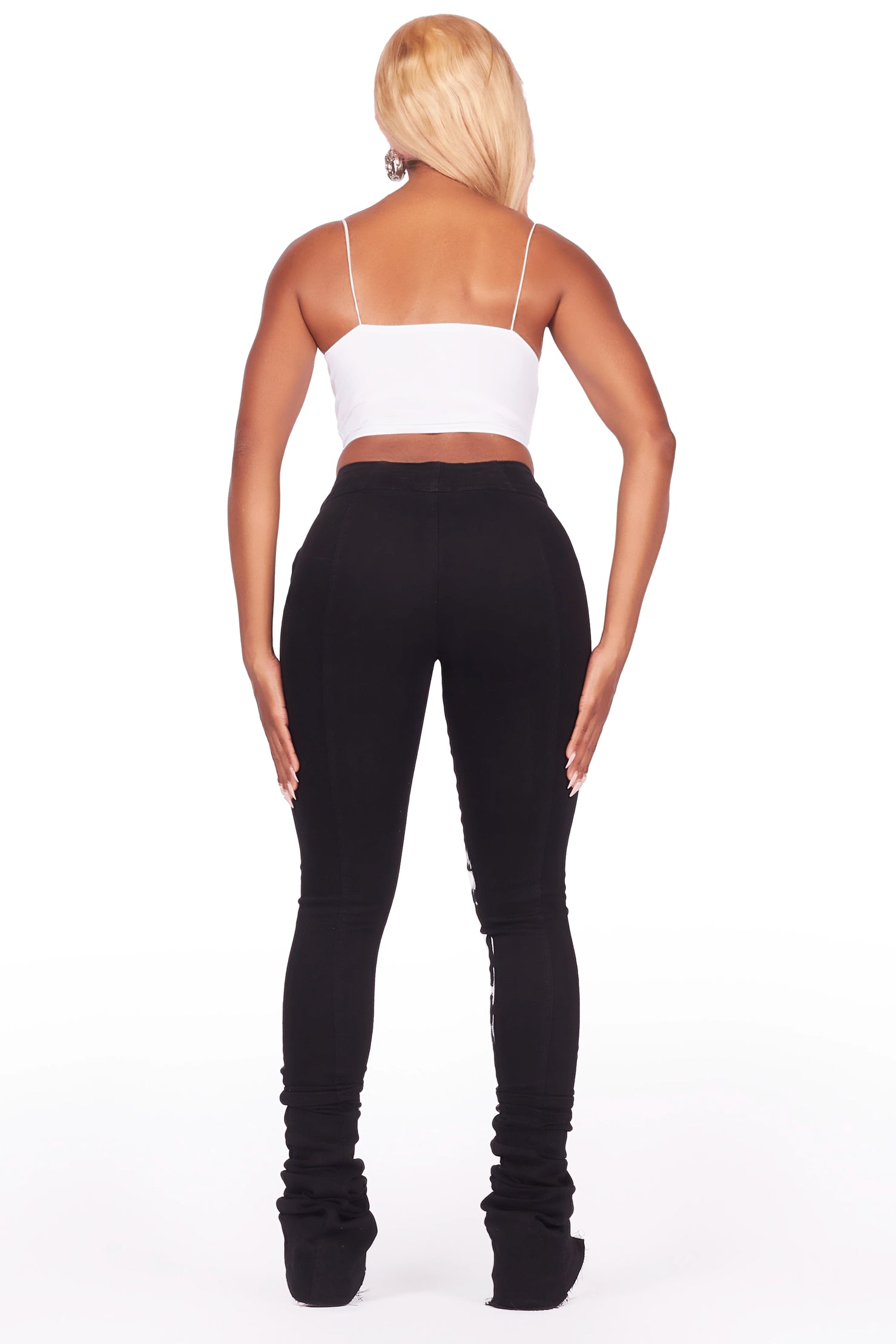 Kaya Black Painted Super Stacked Jean