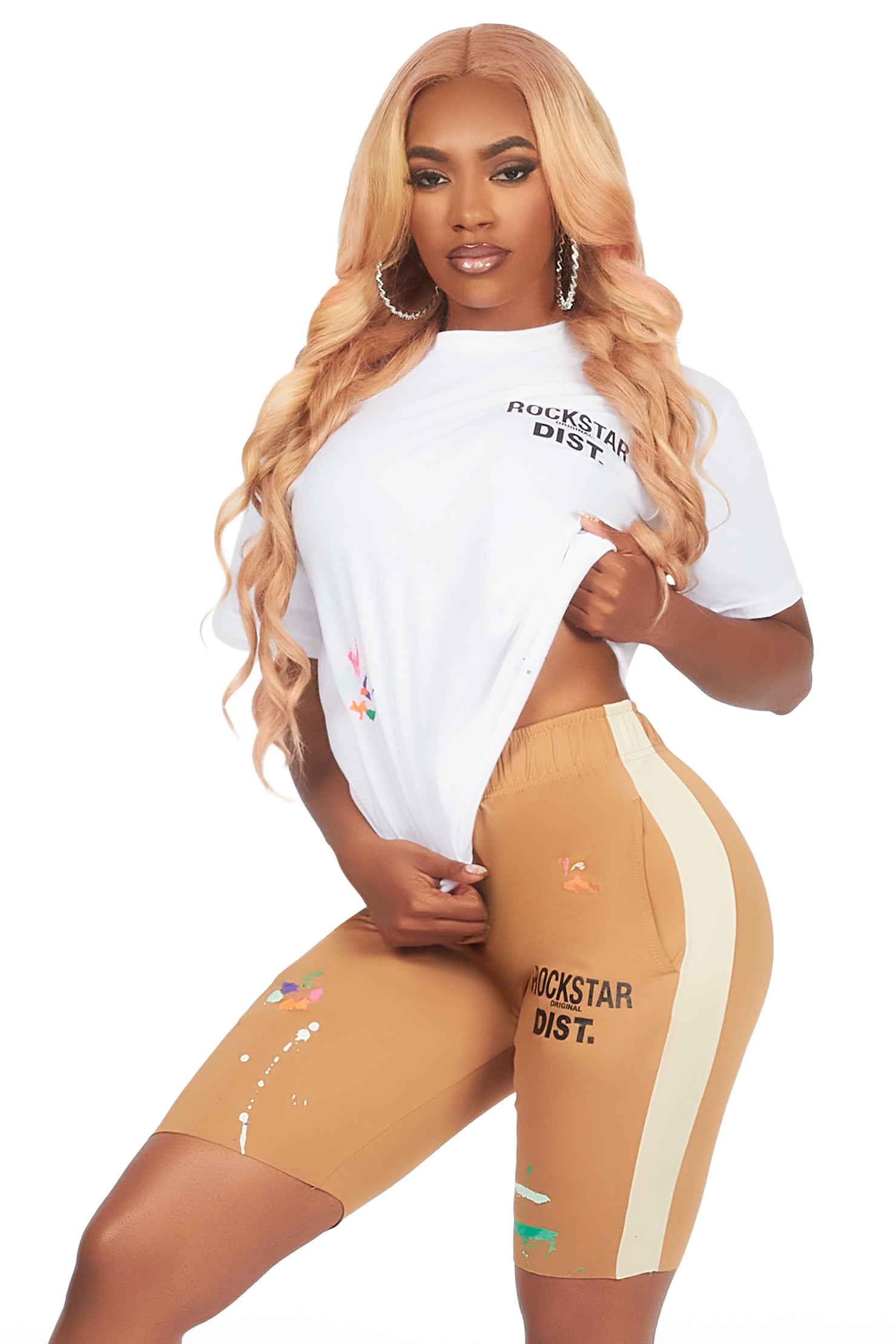 Deshauna White/Tan Short Set