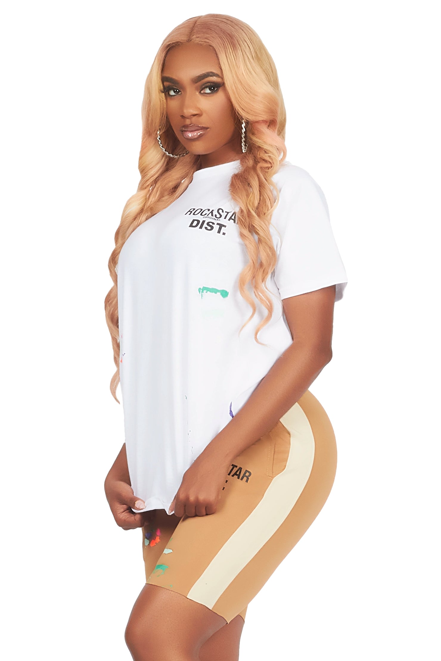 Deshauna White/Tan Short Set