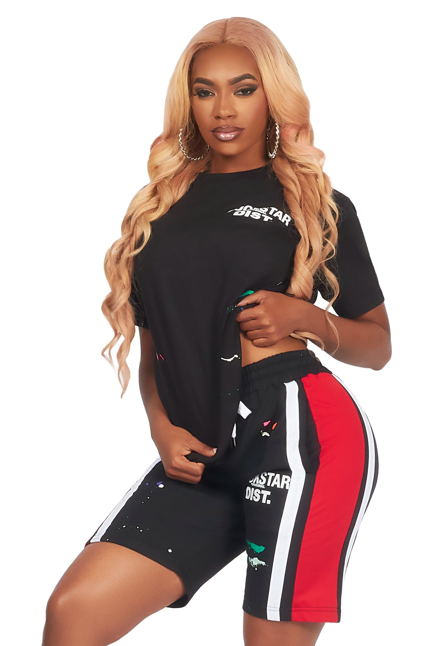 Deshauna Black/Red Short Set