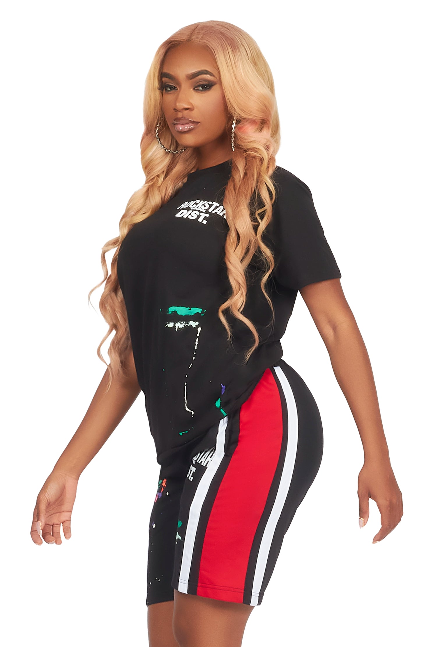 Deshauna Black/Red Short Set