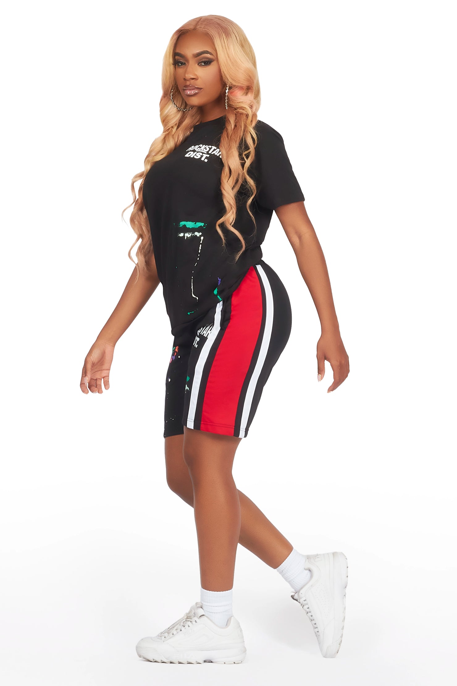 Deshauna Black/Red Short Set