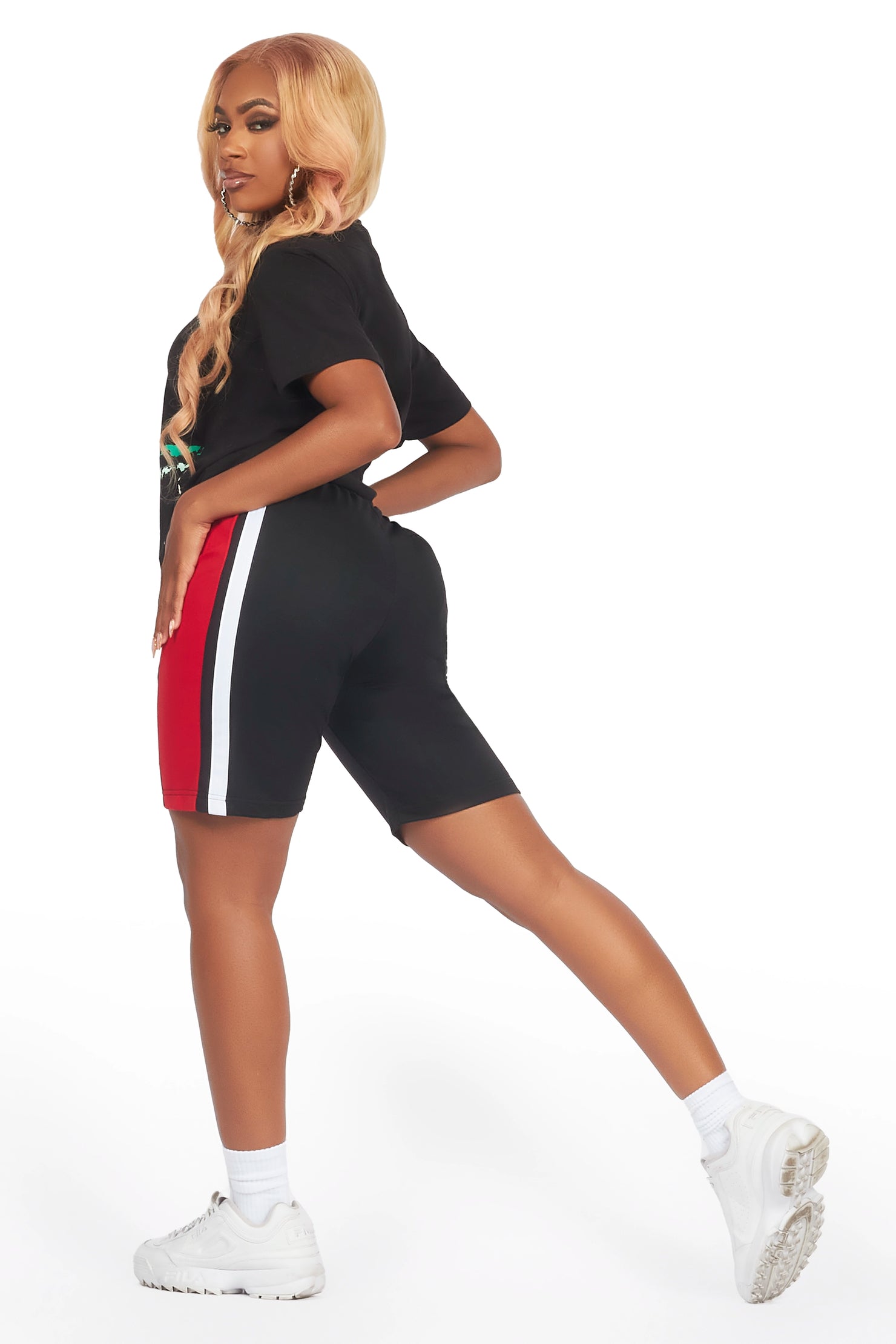 Deshauna Black/Red Short Set