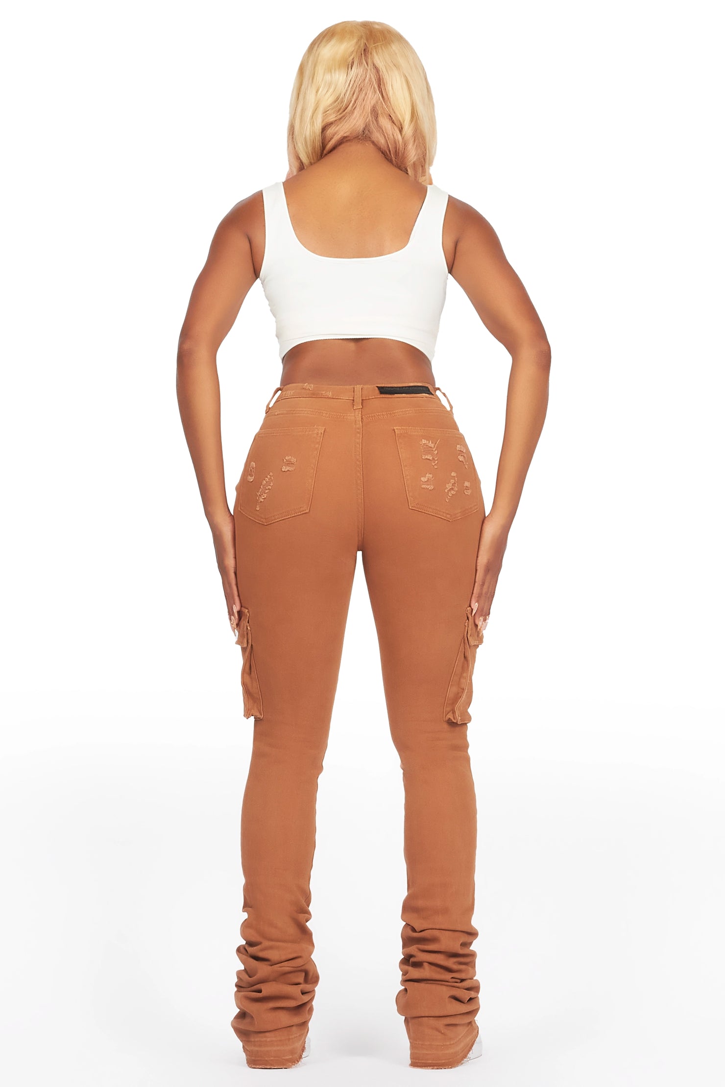 Noor Tan Cargo Super Stacked Jean