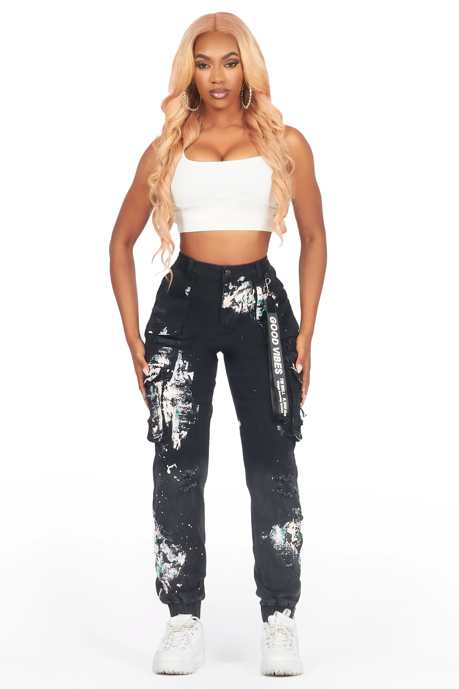 Kherry Black Painted Jogger Jean