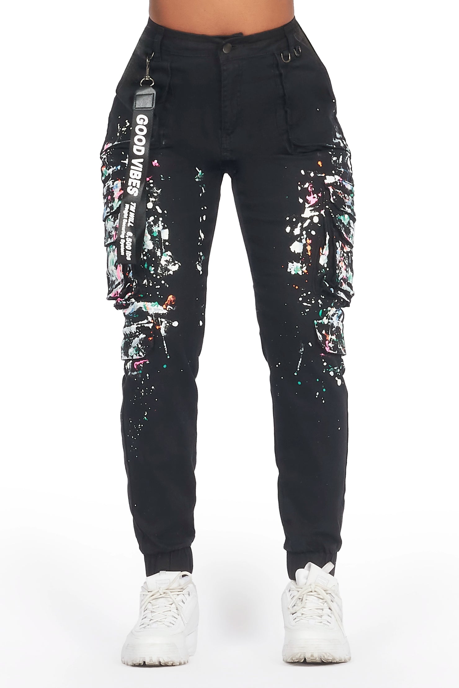 Tamara Black Painted Jogger Jean